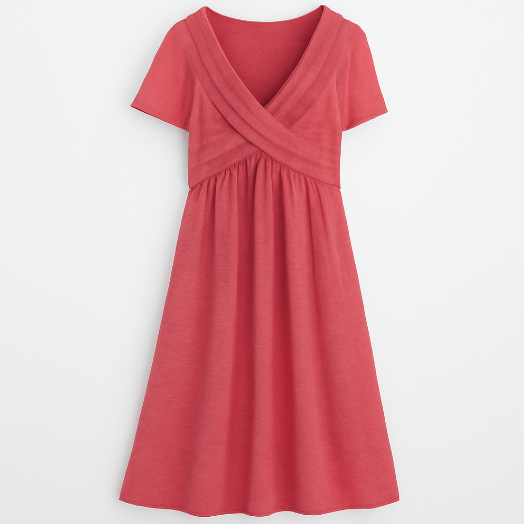 Dalia | Abito avvolgente rilassato: eleganza semplice per ogni occasione - Rosa - casual dresses DRESS Dresses female dress Maxi Dresses Mini Dresses - Concept Palermo