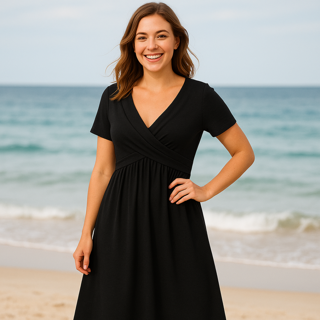 Dalia | Abito avvolgente rilassato: eleganza semplice per ogni occasione - - casual dresses DRESS Dresses female dress Maxi Dresses Mini Dresses - Concept Palermo