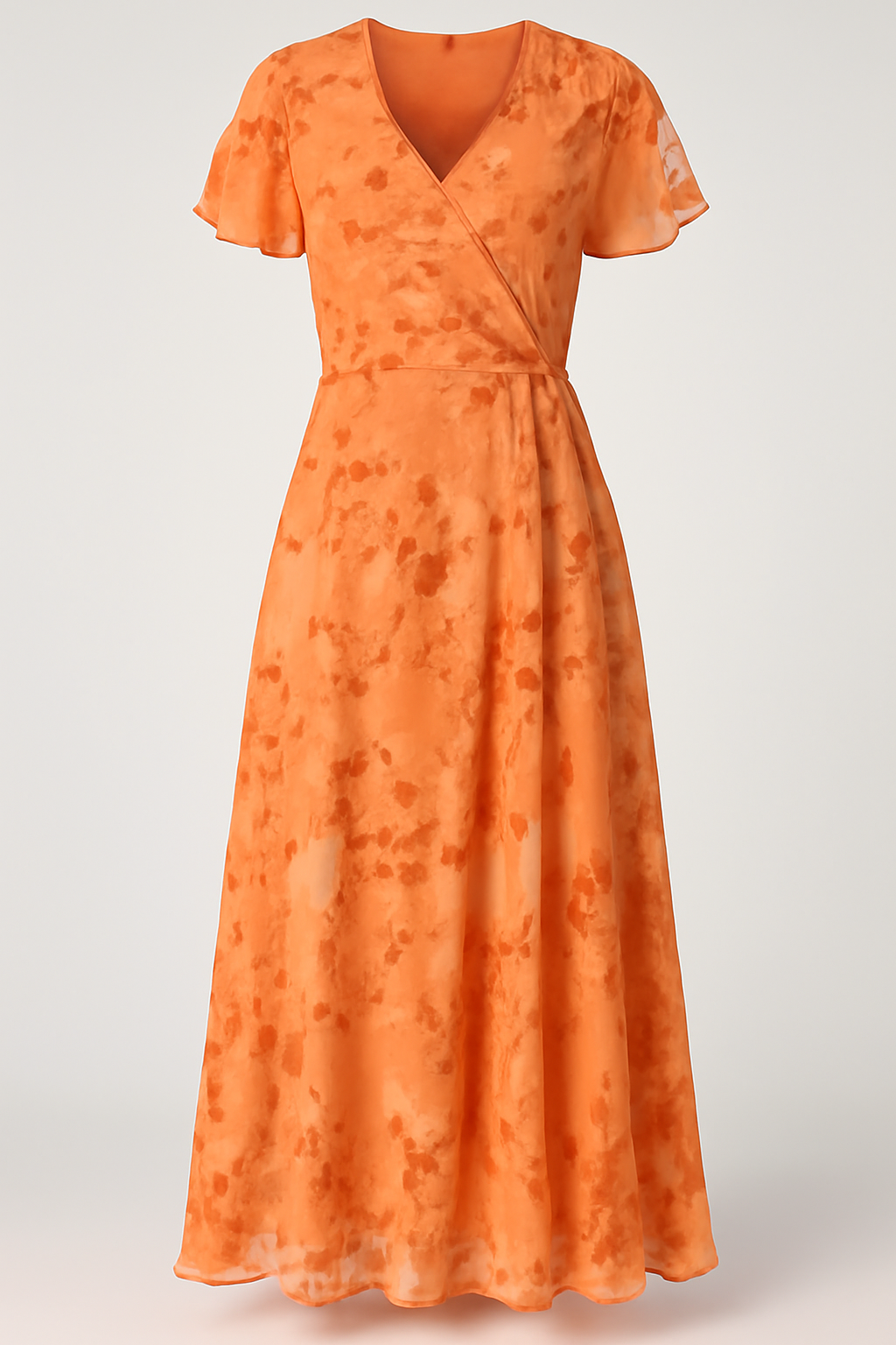 Mariana | Lussuoso abito coprente la pancia - Elegante abito midi floreale con silhouette fluida - Arancia - casual dresses DRESS Dresses female dress Maxi Dresses - Concept Palermo