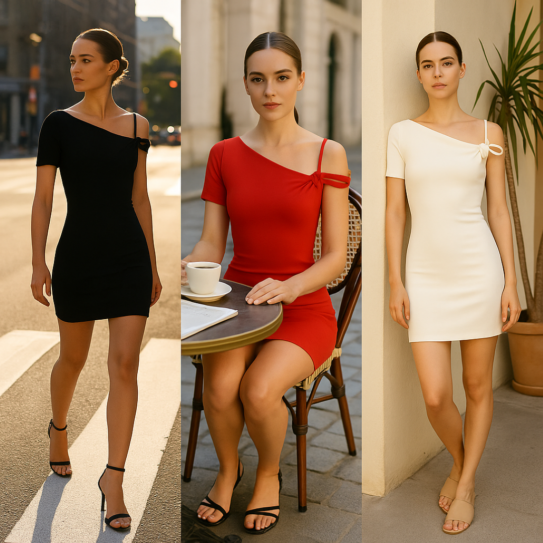 Naela | Mini abito asimmetrico intrecciato: audace, elegante e chic senza sforzo - - DRESS female dress - Concept Palermo