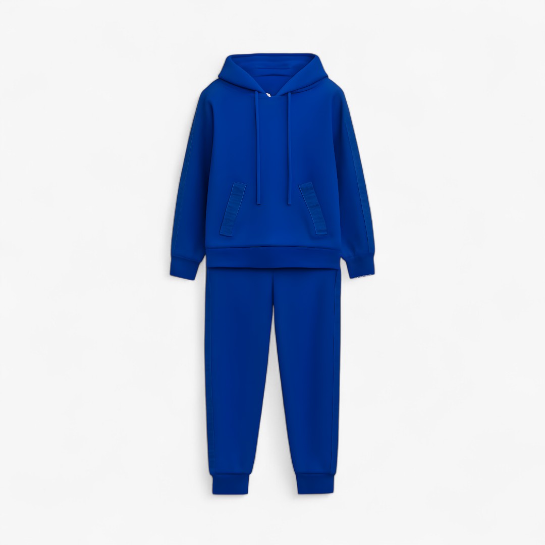 Annika | Tuta Coordinata con Cappuccio e Dettagli Glitter - Blu - casual summer outfit Complete Outfit outfit set - Concept Palermo
