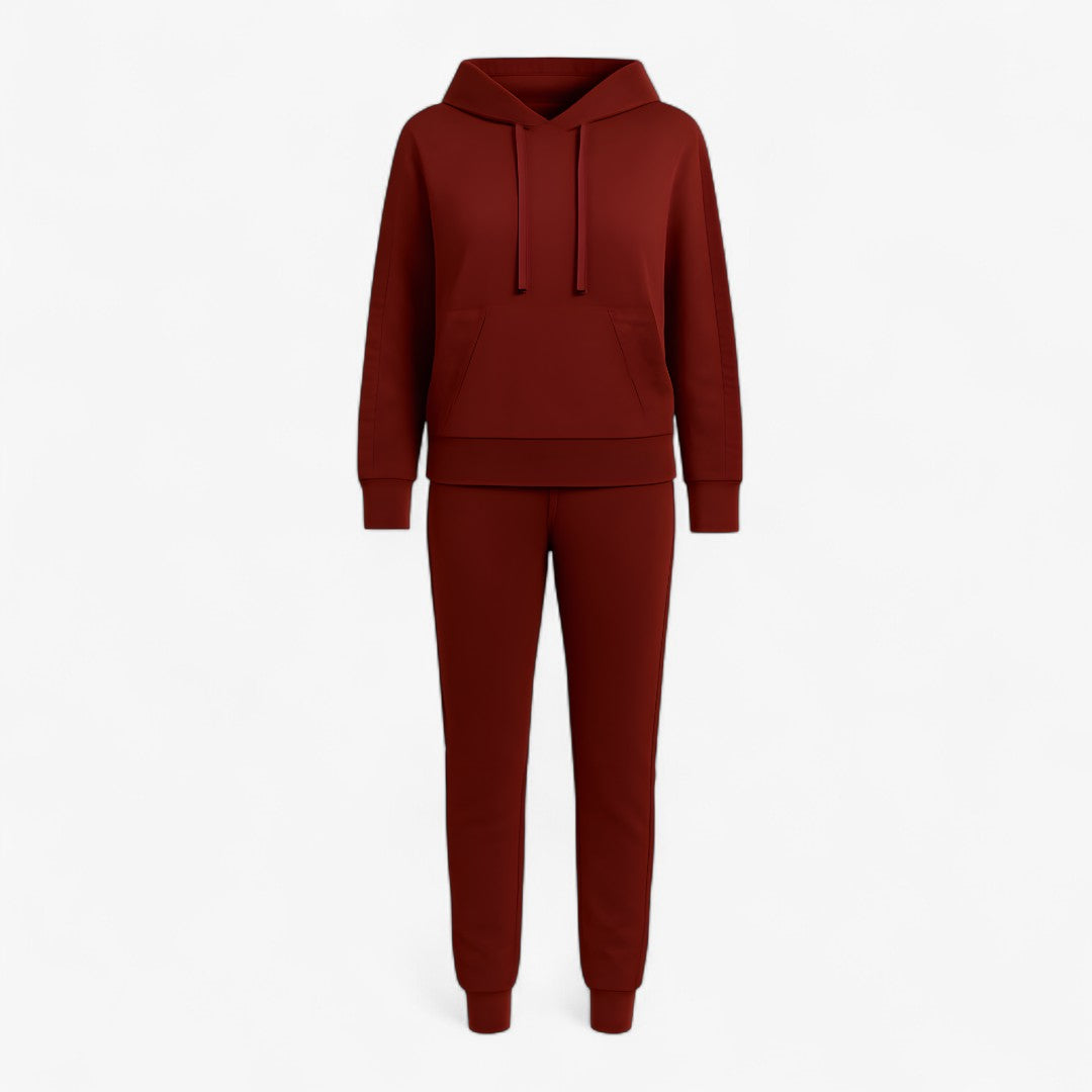 Annika | Tuta Coordinata con Cappuccio e Dettagli Glitter - Rossa - casual summer outfit Complete Outfit outfit set - Concept Palermo