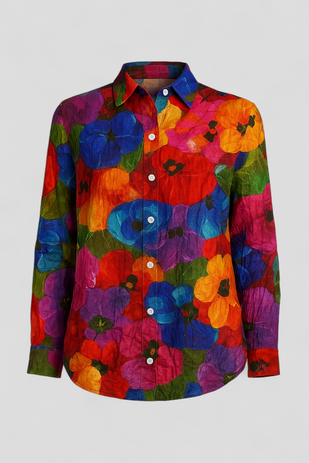 Norah | Blusa Donna Colorata con Stampa Unica - Miscela 2 - abbigliamento casual blusa colorata blusa versatile comoda e stilosa gonna e blusa look giocoso moda estiva outfit unico stampa artistica taglie disponibili - Concept Palermo