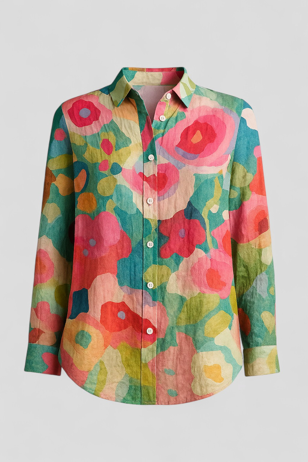 Norah | Blusa Donna Colorata con Stampa Unica - Mescolare - abbigliamento casual blusa colorata blusa versatile comoda e stilosa gonna e blusa look giocoso moda estiva outfit unico stampa artistica taglie disponibili - Concept Palermo