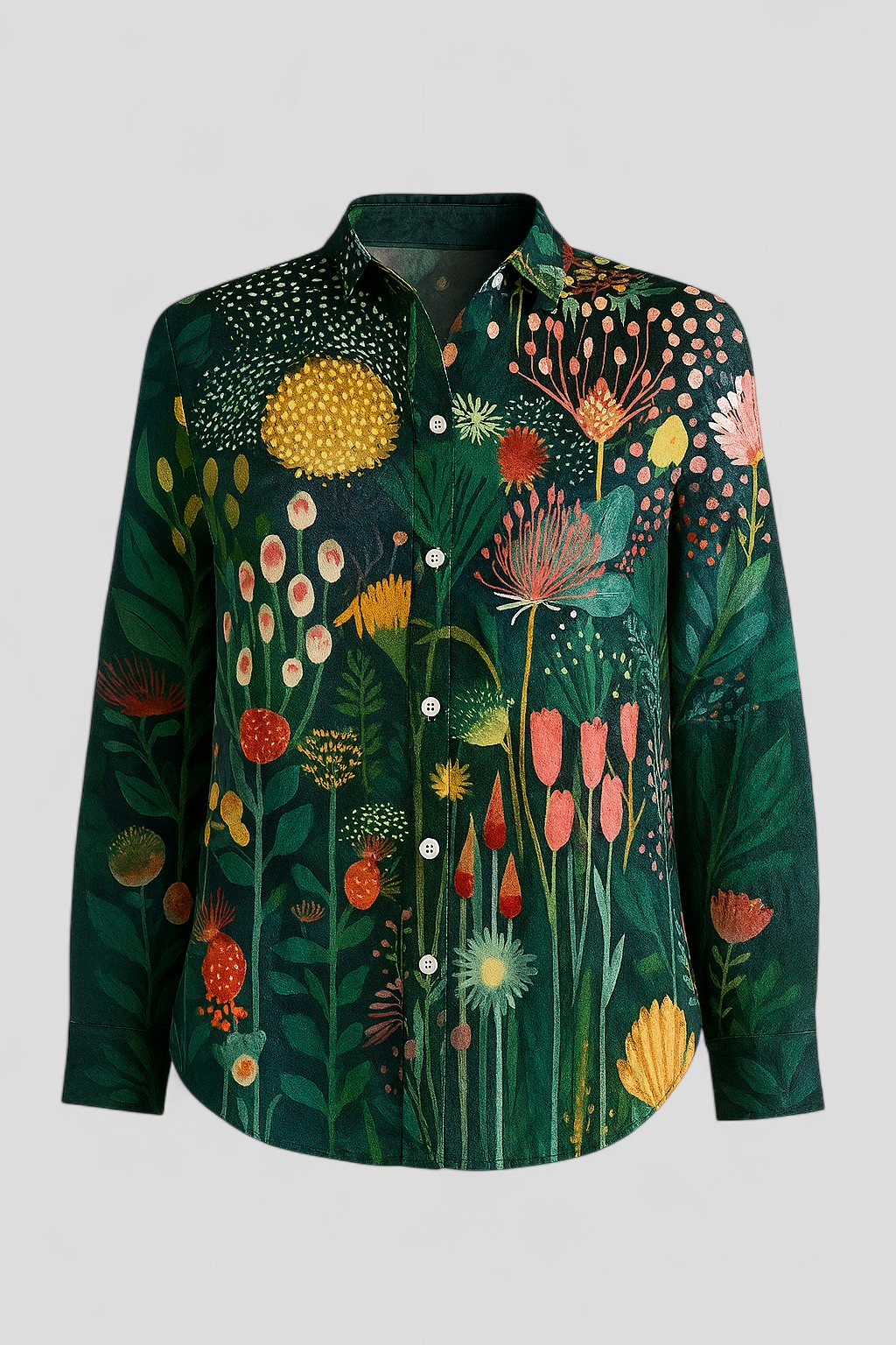 Norah | Blusa Donna Colorata con Stampa Unica - Verde - abbigliamento casual blusa colorata blusa versatile comoda e stilosa gonna e blusa look giocoso moda estiva outfit unico stampa artistica taglie disponibili - Concept Palermo