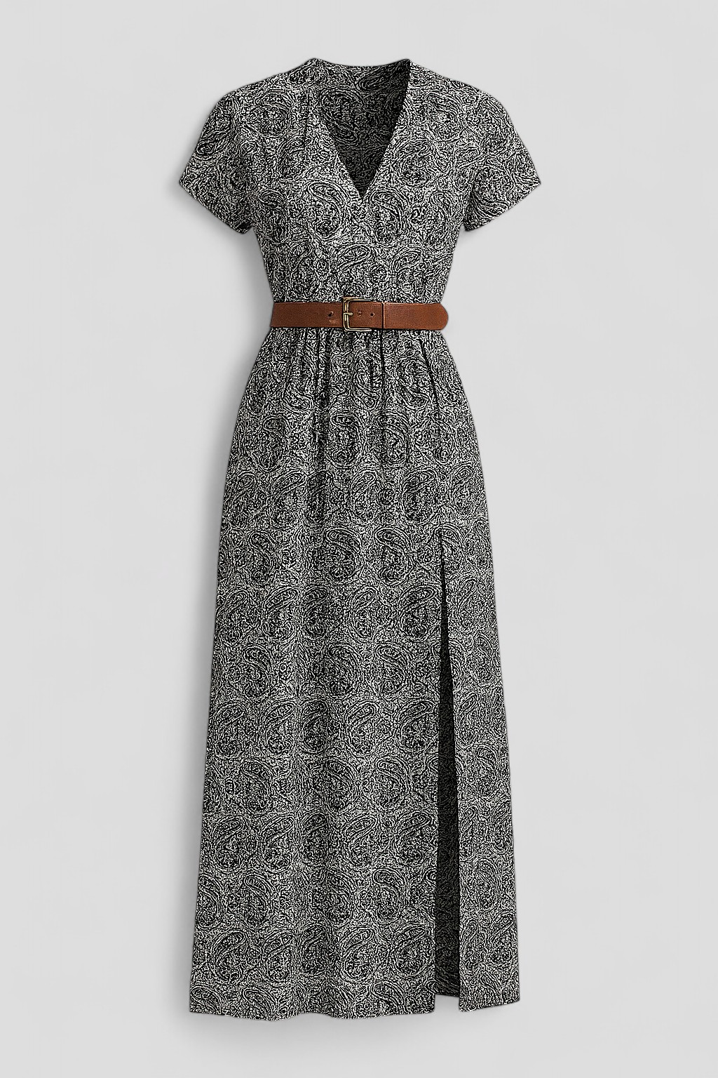 Nelle | Abito Lungo Elegante Estivo Femminile - Grigio - abito con cintura elastica abito fluido femminile abito ideale per eventi estivi abito leggero e traspirante abito lungo estivo dress comfortevole fashion estate 2023 stile bohémien estivo vestito bohémien vestito senza maniche - Concept Palermo