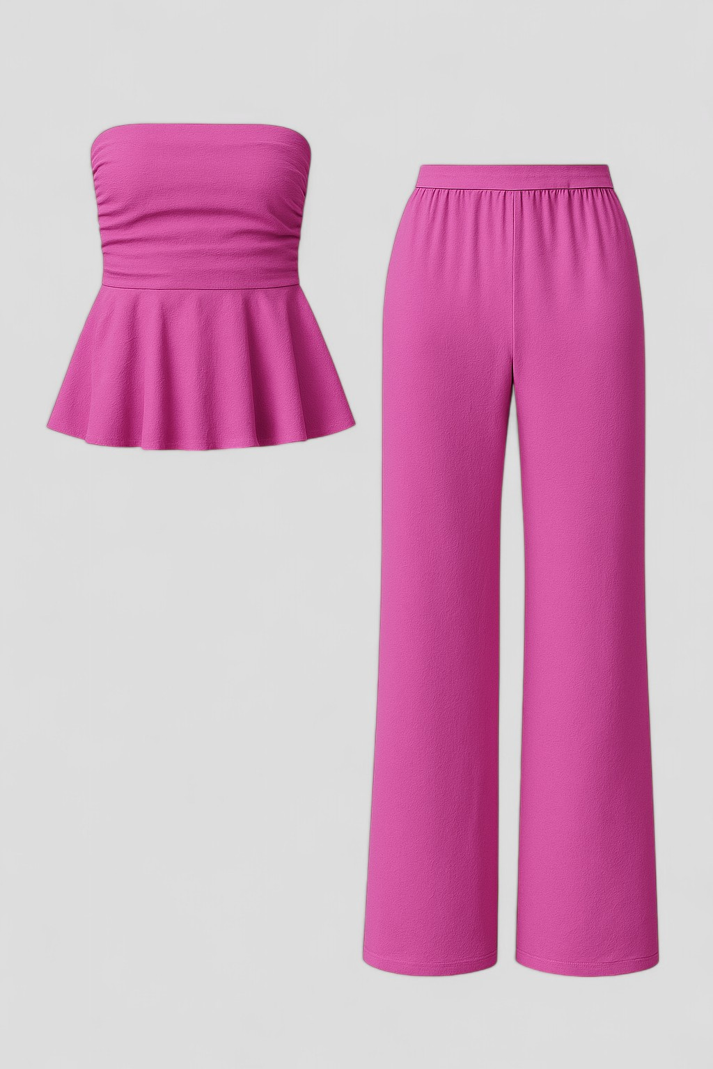 Marsilia | Completo Donna Morbido con Pantaloni e Top - Magenta - abbigliamento comodo abbigliamento estivo completo donna coordinato casual materiali di alta qualità outfit alla moda pantaloni con tasche pantaloni morbidi taglia unica top elasticizzato - Concept Palermo