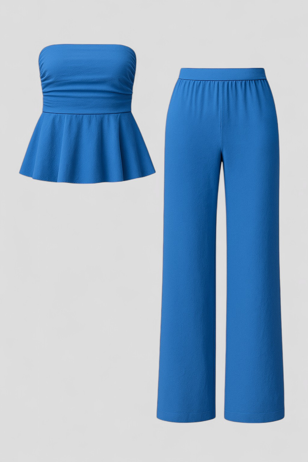 Marsilia | Completo Donna Morbido con Pantaloni e Top - Blu - abbigliamento comodo abbigliamento estivo completo donna coordinato casual materiali di alta qualità outfit alla moda pantaloni con tasche pantaloni morbidi taglia unica top elasticizzato - Concept Palermo