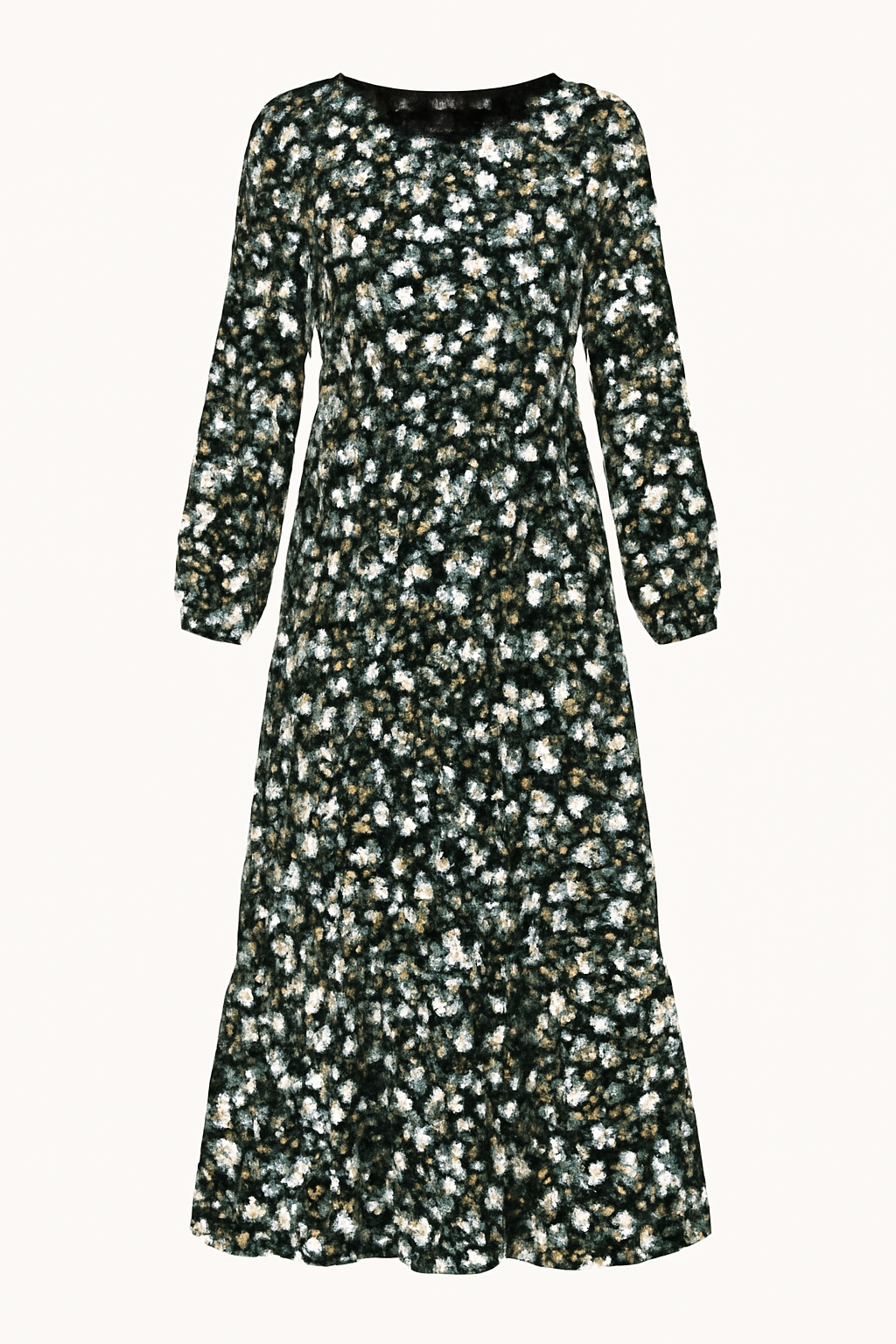 Thalia | Abito lungo floreale con maniche lunghe – Eleganza semplice per ogni occasione - Botanico nero - casual dresses DRESS Dresses female dress Maxi Dresses - Concept Palermo