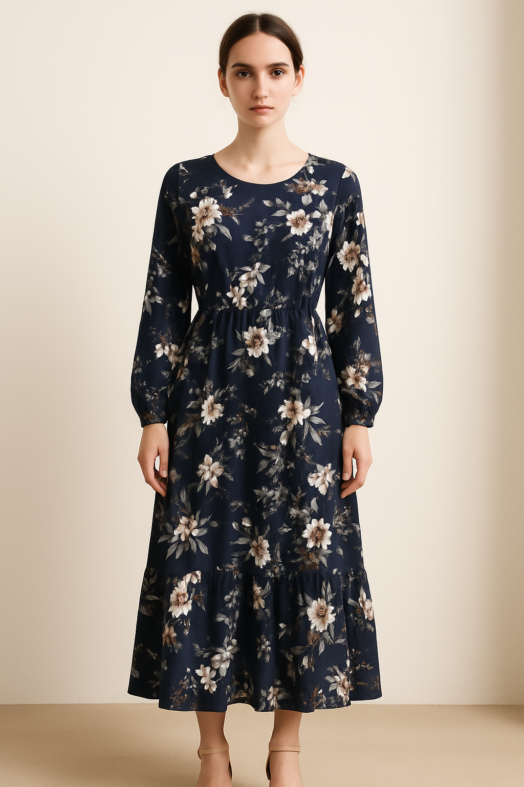 Thalia | Abito lungo floreale con maniche lunghe – Eleganza semplice per ogni occasione - - casual dresses DRESS Dresses female dress Maxi Dresses - Concept Palermo