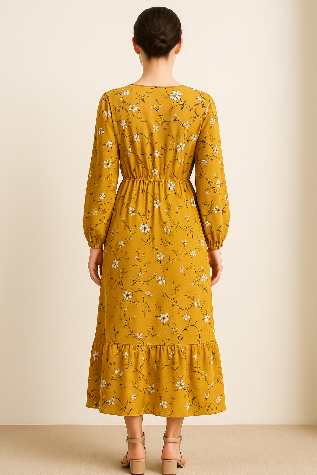 Thalia | Abito lungo floreale con maniche lunghe – Eleganza semplice per ogni occasione - - casual dresses DRESS Dresses female dress Maxi Dresses - Concept Palermo