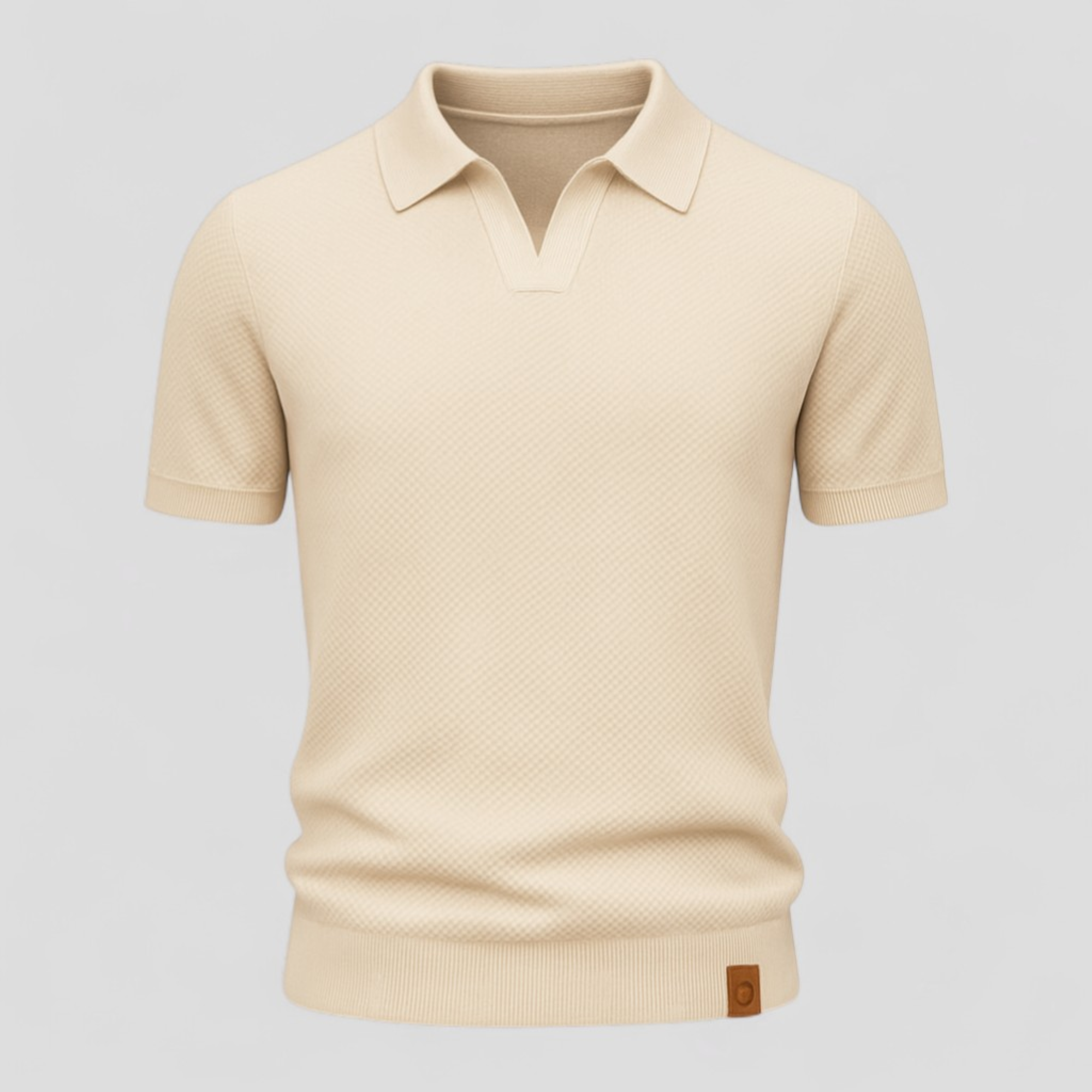 Rico | Polo Uomo Manica Corta Strutturata Elegante - Cachi - abbigliamento maschile maglietta polo casual polo estiva polo fit slim polo in cotone polo moderno polo shirt elegante polo shirt strutturato polo shirt uomo t-shirt con colletto - Concept Palermo