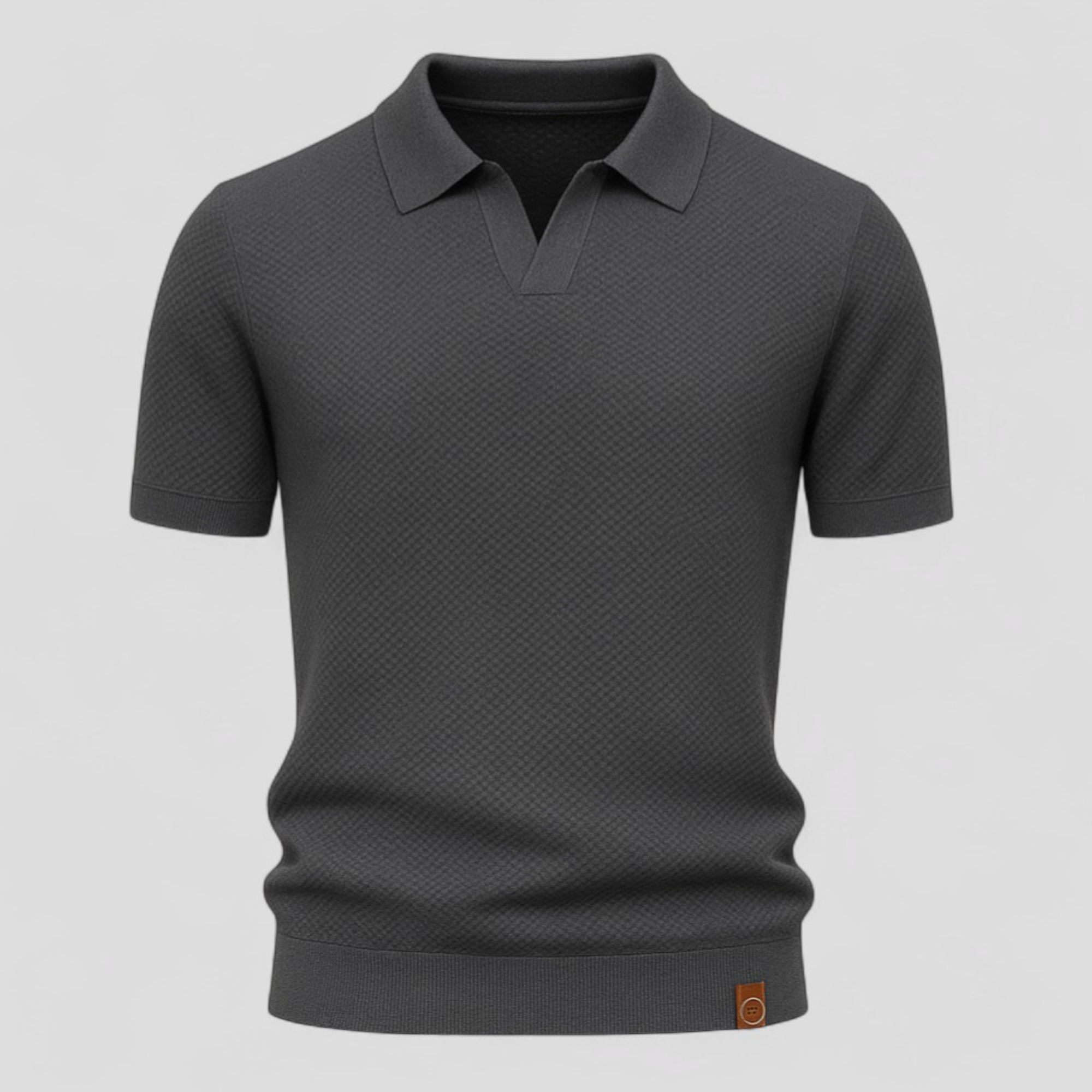 Rico | Polo Uomo Manica Corta Strutturata Elegante - Grigio scuro - abbigliamento maschile maglietta polo casual polo estiva polo fit slim polo in cotone polo moderno polo shirt elegante polo shirt strutturato polo shirt uomo t-shirt con colletto - Concept Palermo