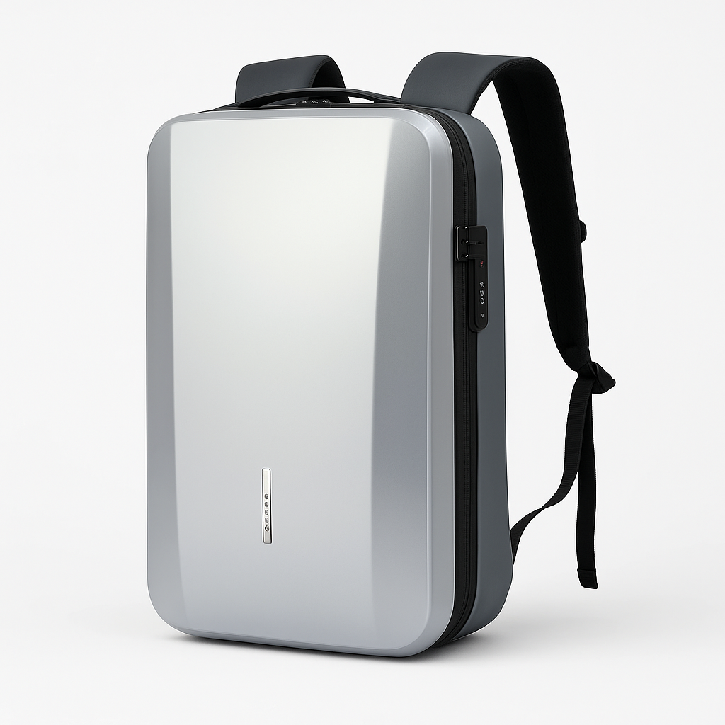 Renzo | Zaino antifurto in ABS con lucchetto integrato - Grigio argento - Backpacks - Concept Palermo