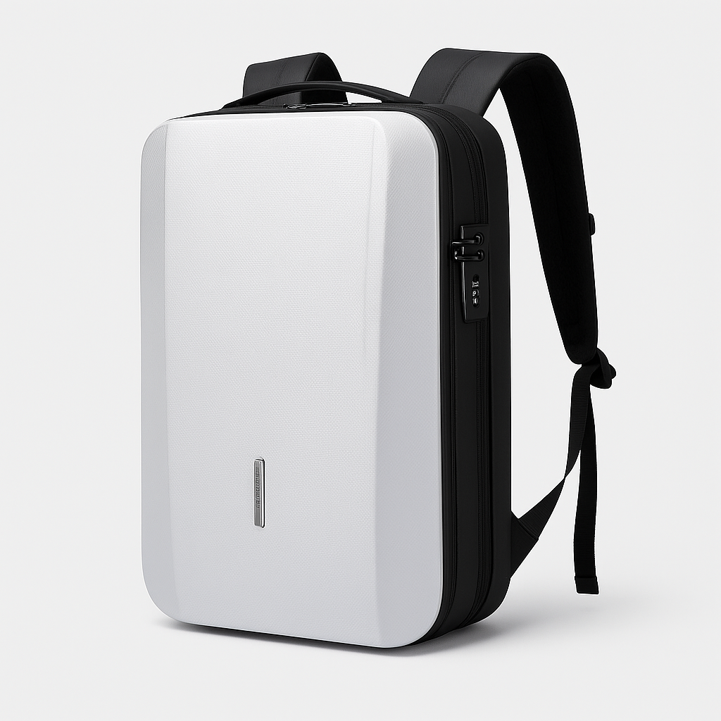Renzo | Zaino antifurto in ABS con lucchetto integrato - Bianco-argento - Backpacks - Concept Palermo