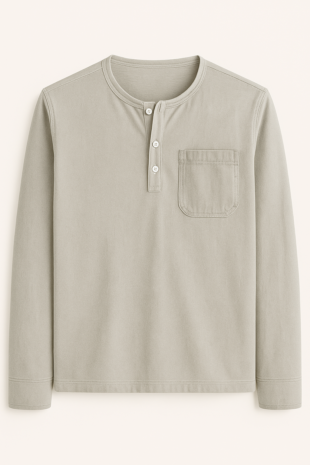 Roman | Maglia Henley Uomo a Maniche Lunghe – Stile Casual con Tasche e Colori Versatili - Beige - men's polo men's polo shirt Shirts und Polos - Concept Palermo
