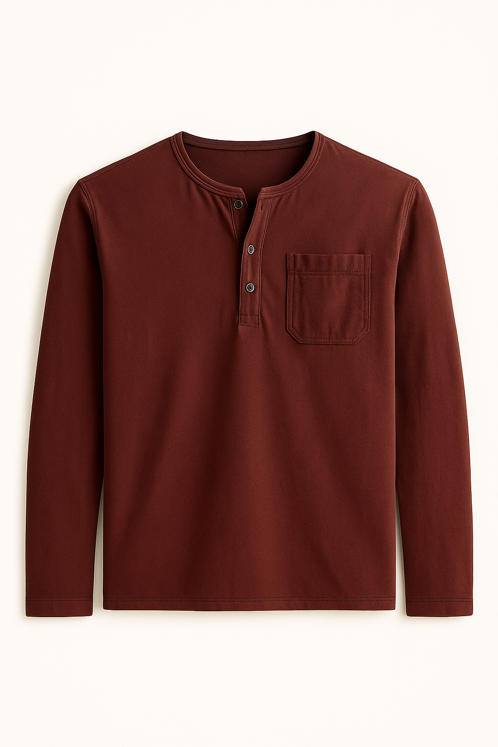 Roman | Maglia Henley Uomo a Maniche Lunghe – Stile Casual con Tasche e Colori Versatili - Rosso - men's polo men's polo shirt Shirts und Polos - Concept Palermo