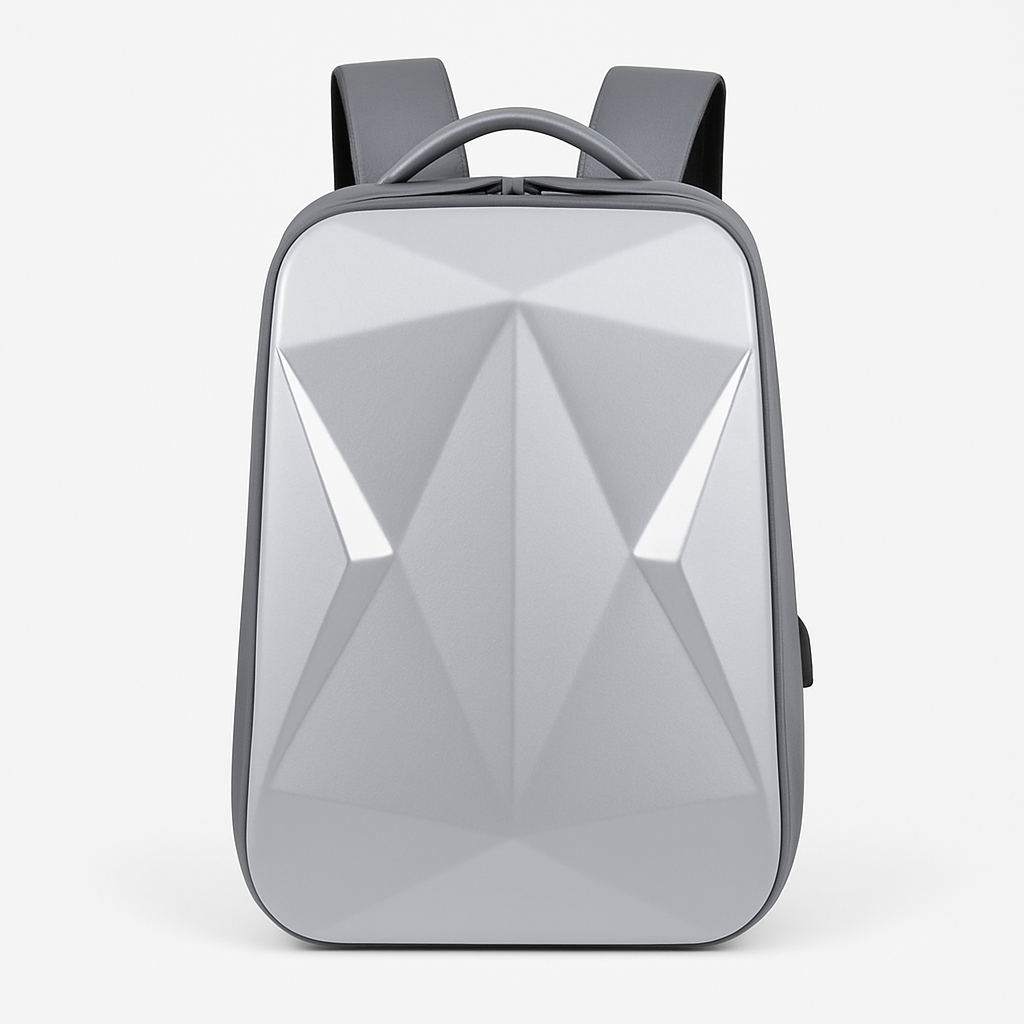 Jules | Zaino rigido impermeabile da viaggio con porta USB - Argento - Backpacks - Concept Palermo