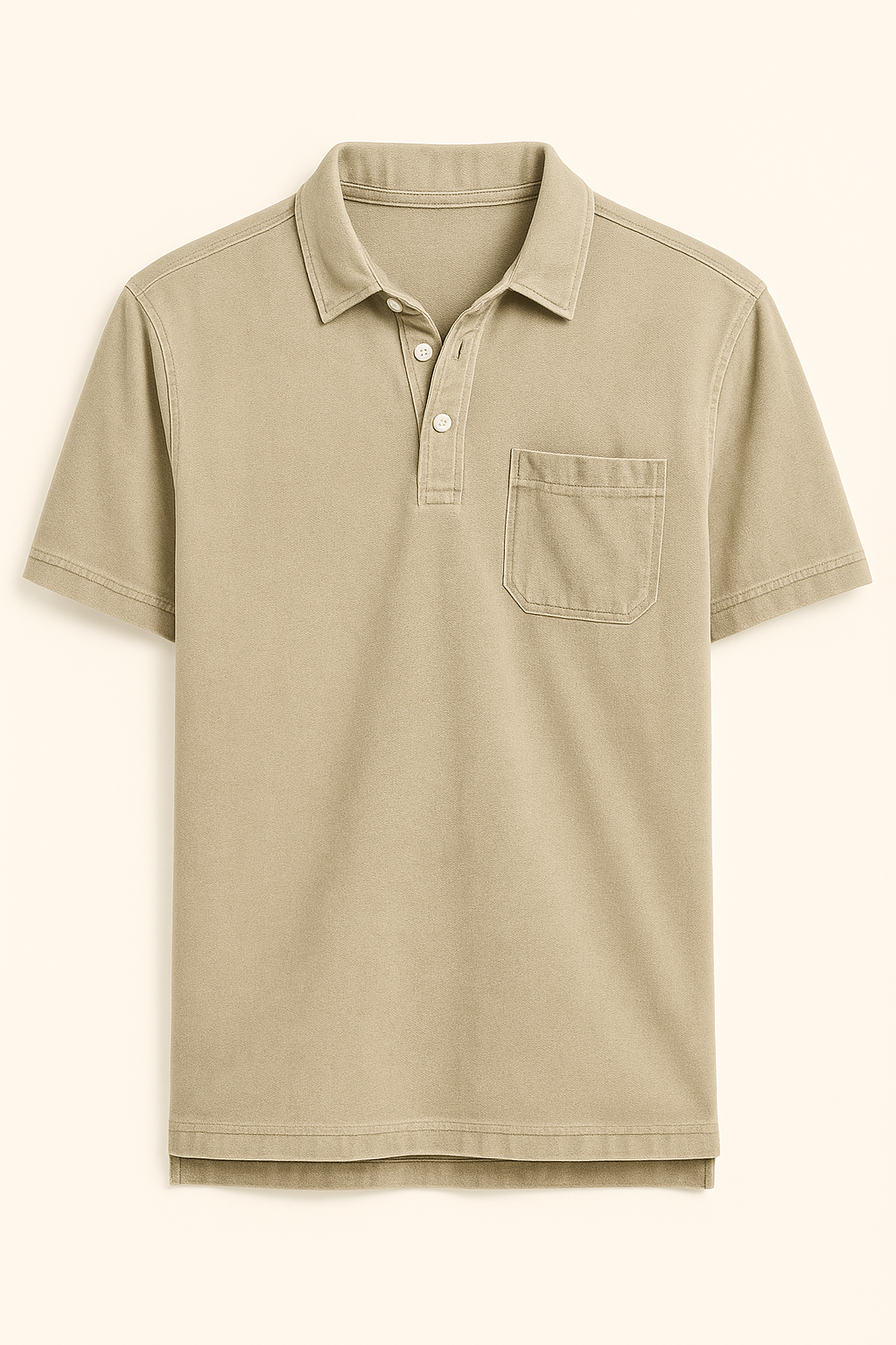 Samuel | Polo da uomo tinta in capo con taschino sul petto - Cachi - men's polo men's polo shirt Shirts und Polos - Concept Palermo