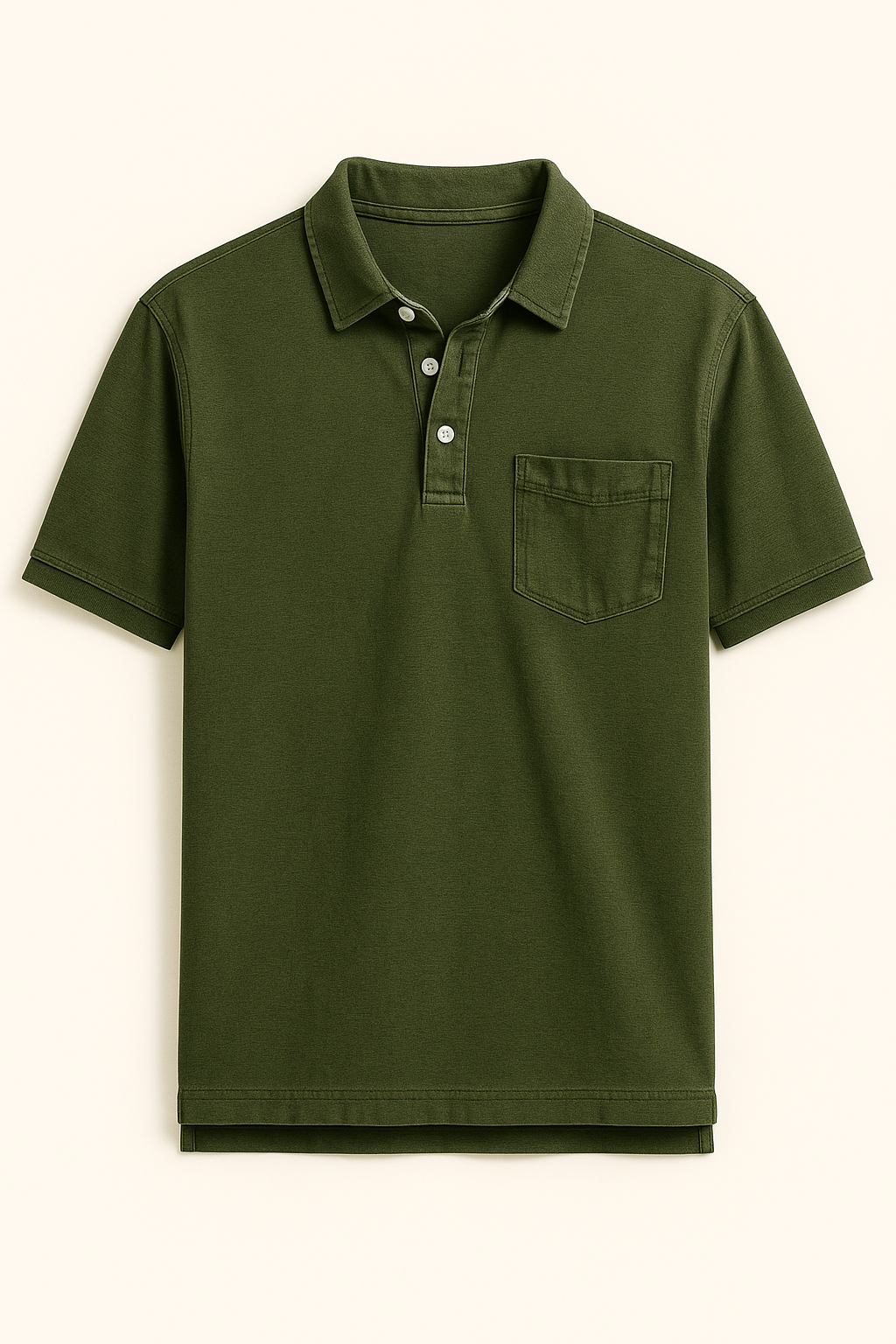 Samuel | Polo da uomo tinta in capo con taschino sul petto - Verde Oliva - men's polo men's polo shirt Shirts und Polos - Concept Palermo