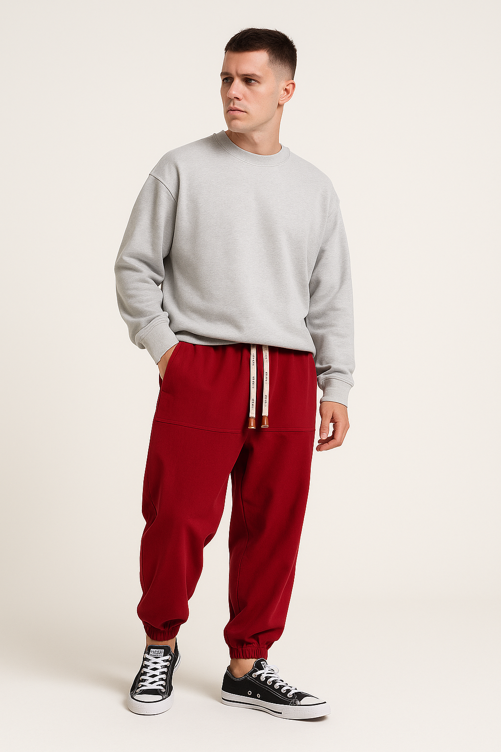 Keir | Pantaloni harem da uomo di ispirazione giapponese: comodi, leggeri e alla moda - - 100% Cotton Black Blue breezy Casual classic Coffee drawstrings Gray harem harems linen new oversize pants Red relaxed fit summer - Concept Palermo
