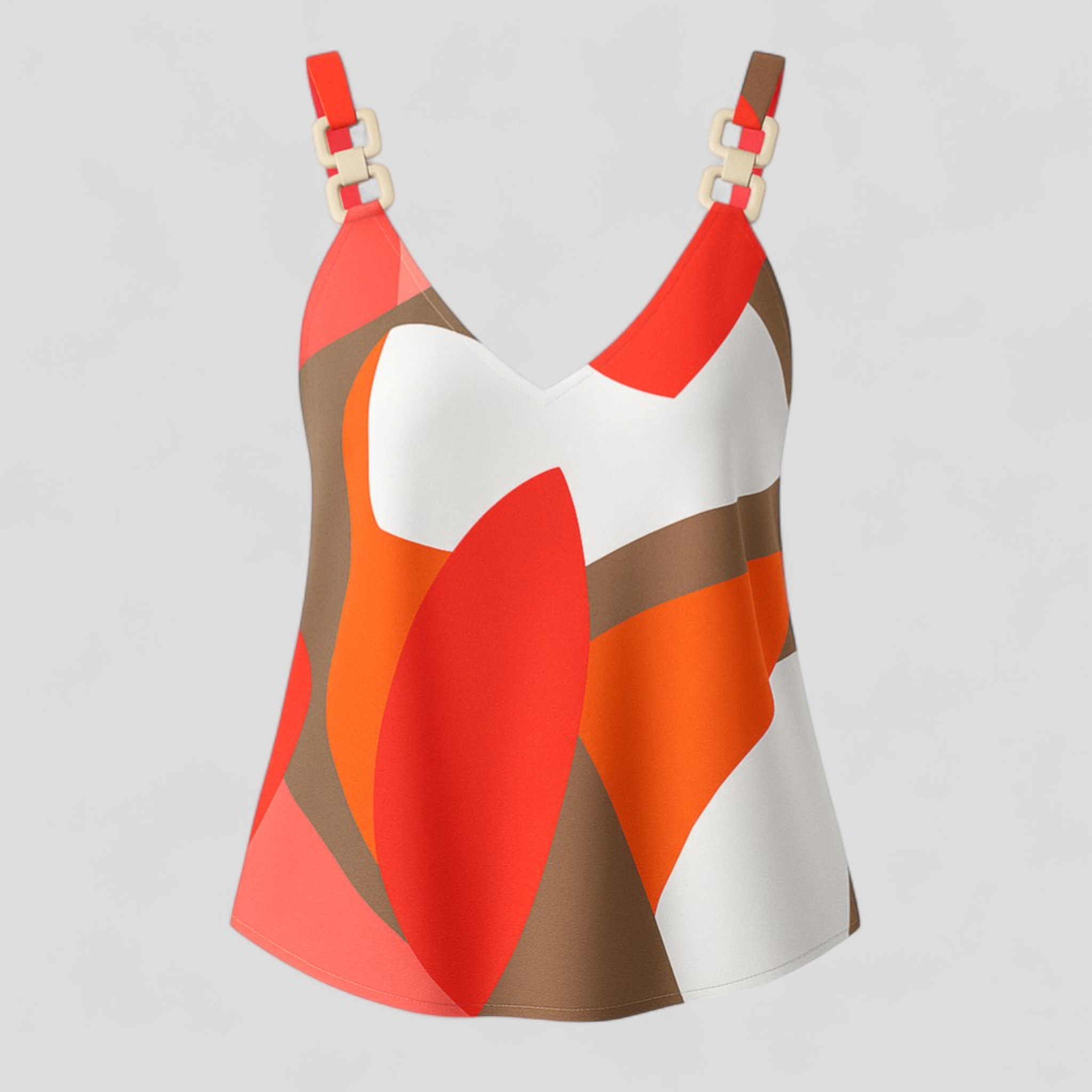 Marzia | Blusa Elegante Donna in Chiffon Leggero - Arancione - abbigliamento ufficio blusa elegante blusa primavera estate blusa versatile chiffon donna maniche lunghe moda casual scollatura a V taglia ampia tops oversize - Concept Palermo