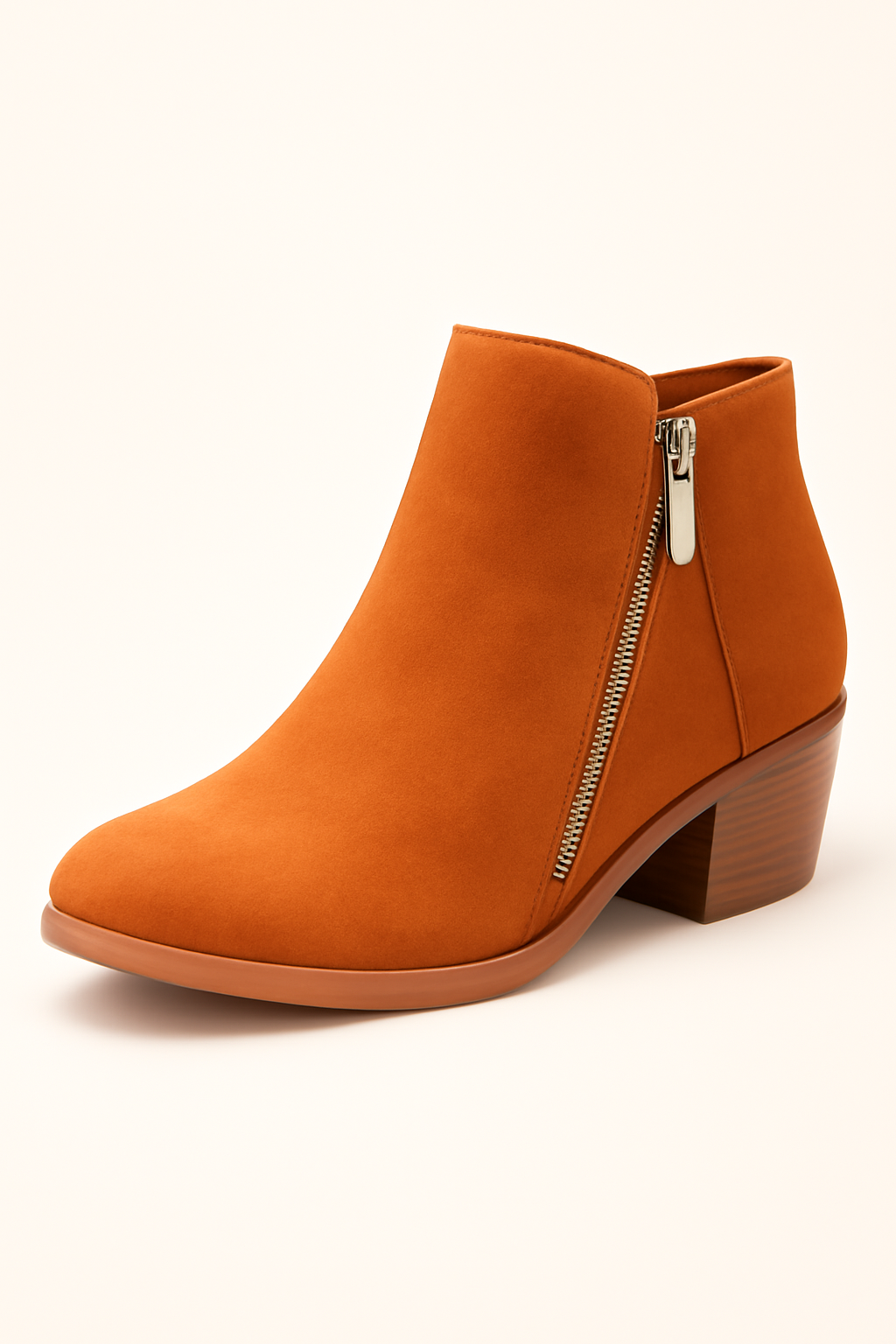Bridget | Eleganti stivaletti in pelle scamosciata con dettaglio cerniera - Arancia - BOOTS Boots & Shoes - Concept Palermo
