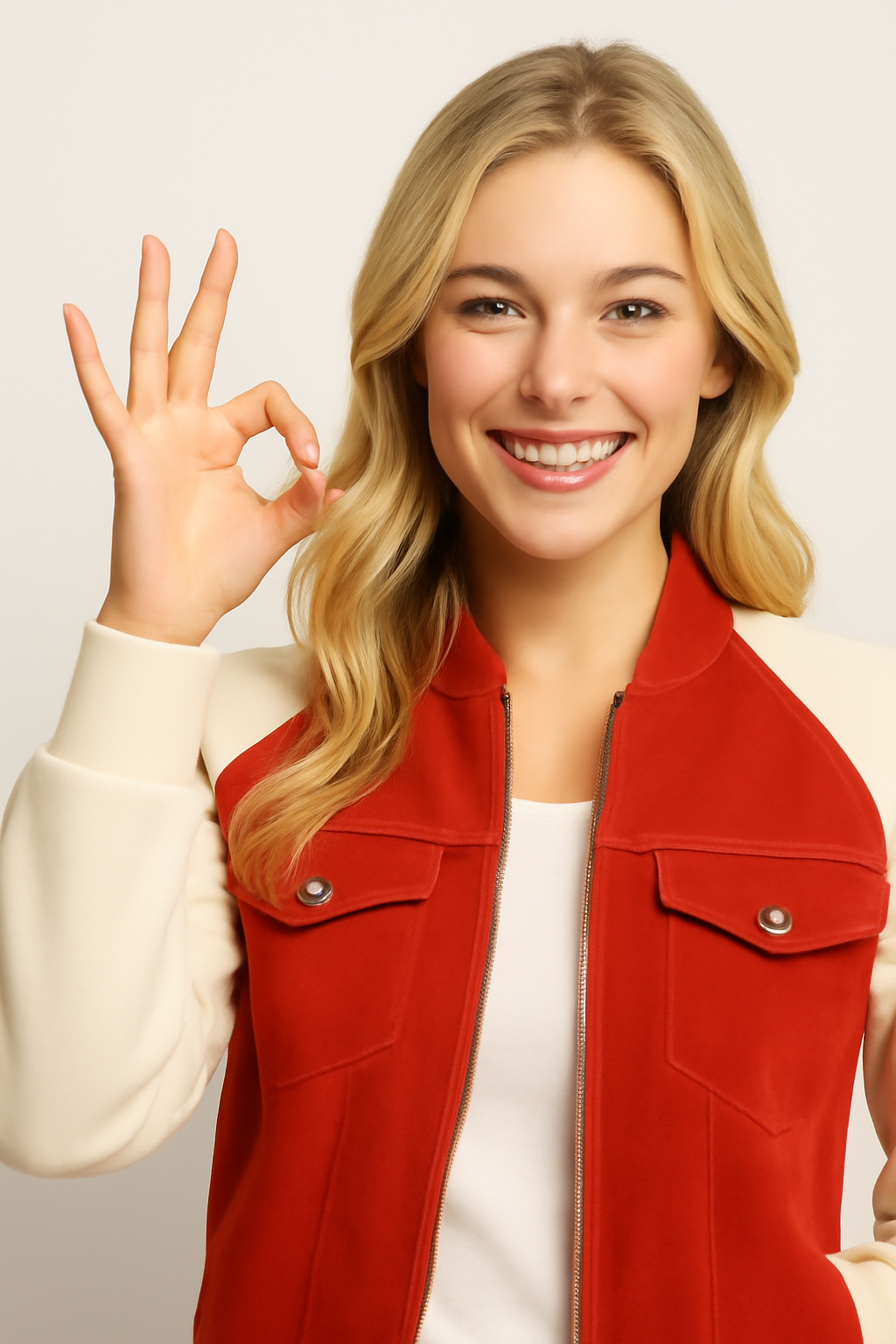 Lucy | Giacca in denim color-block alla moda con comode maniche in maglia - - Jackets & Coats Outerwear & Jackets vrouwentops Women jackets - Concept Palermo