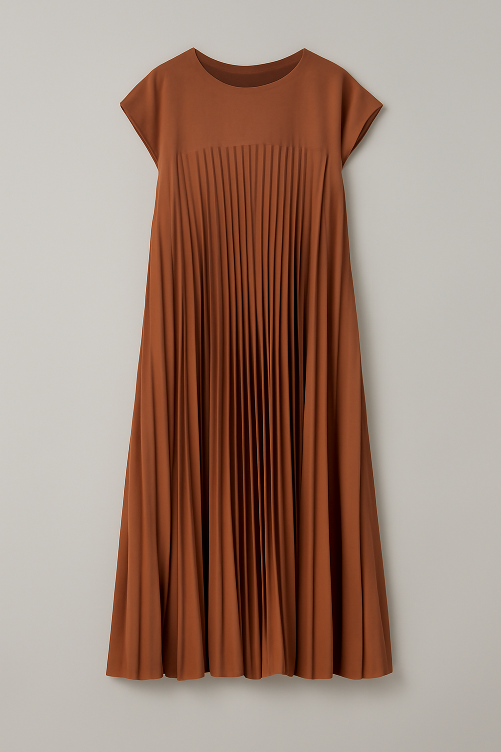 Vera | Abito lungo plissettato – Elegante e fluido con un tocco femminile - Marrone - Dames DRESS female dress Jurk - Concept Palermo