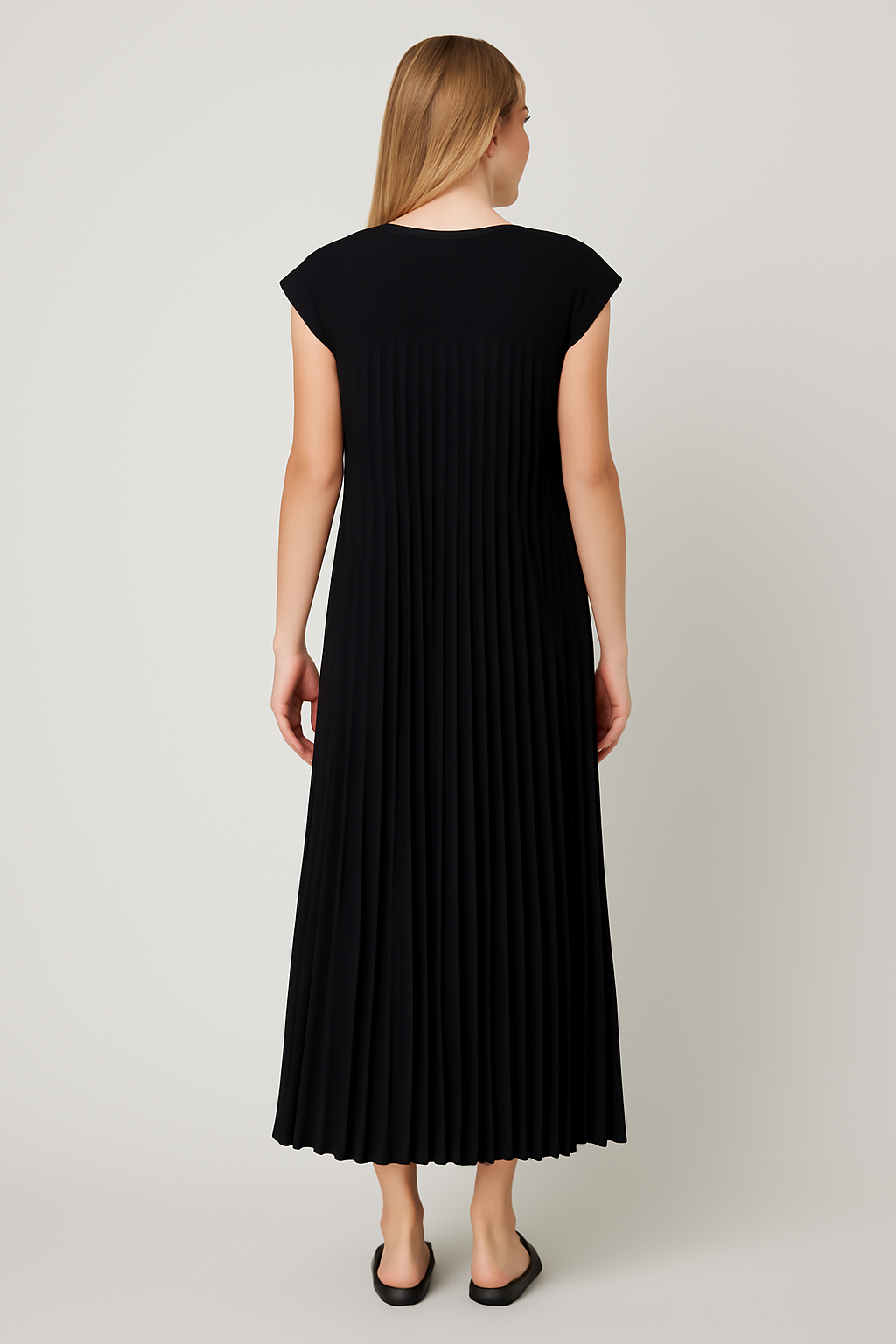 Vera | Abito lungo plissettato – Elegante e fluido con un tocco femminile - - Dames DRESS female dress Jurk - Concept Palermo