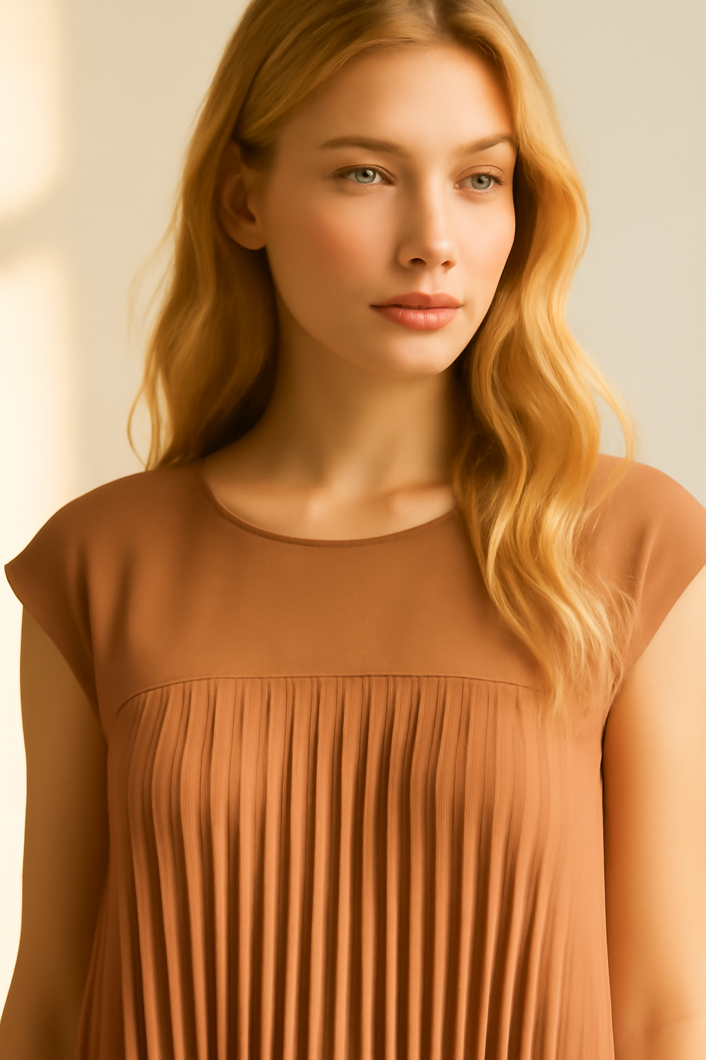 Vera | Abito lungo plissettato – Elegante e fluido con un tocco femminile - - Dames DRESS female dress Jurk - Concept Palermo