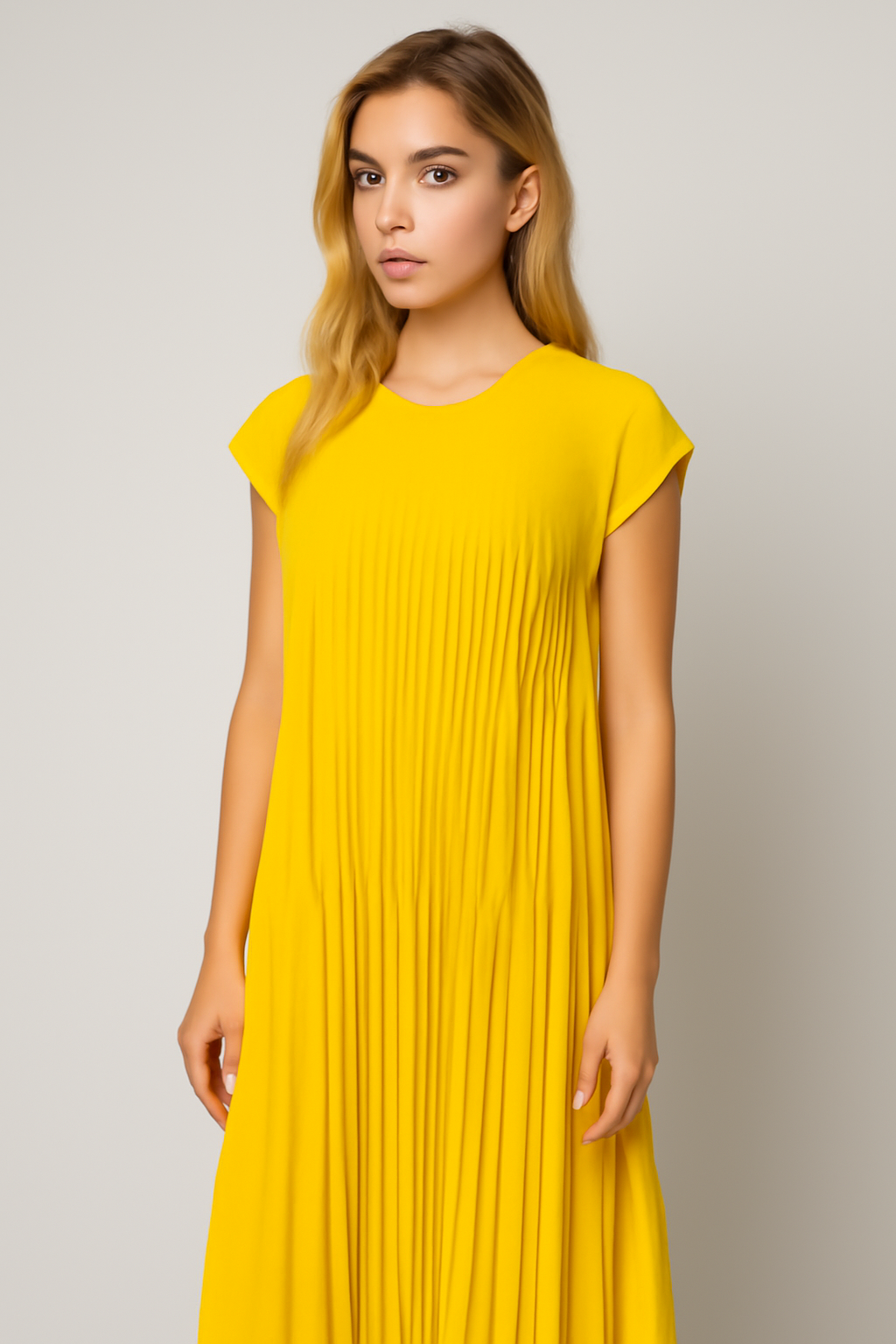 Vera | Abito lungo plissettato – Elegante e fluido con un tocco femminile - - Dames DRESS female dress Jurk - Concept Palermo