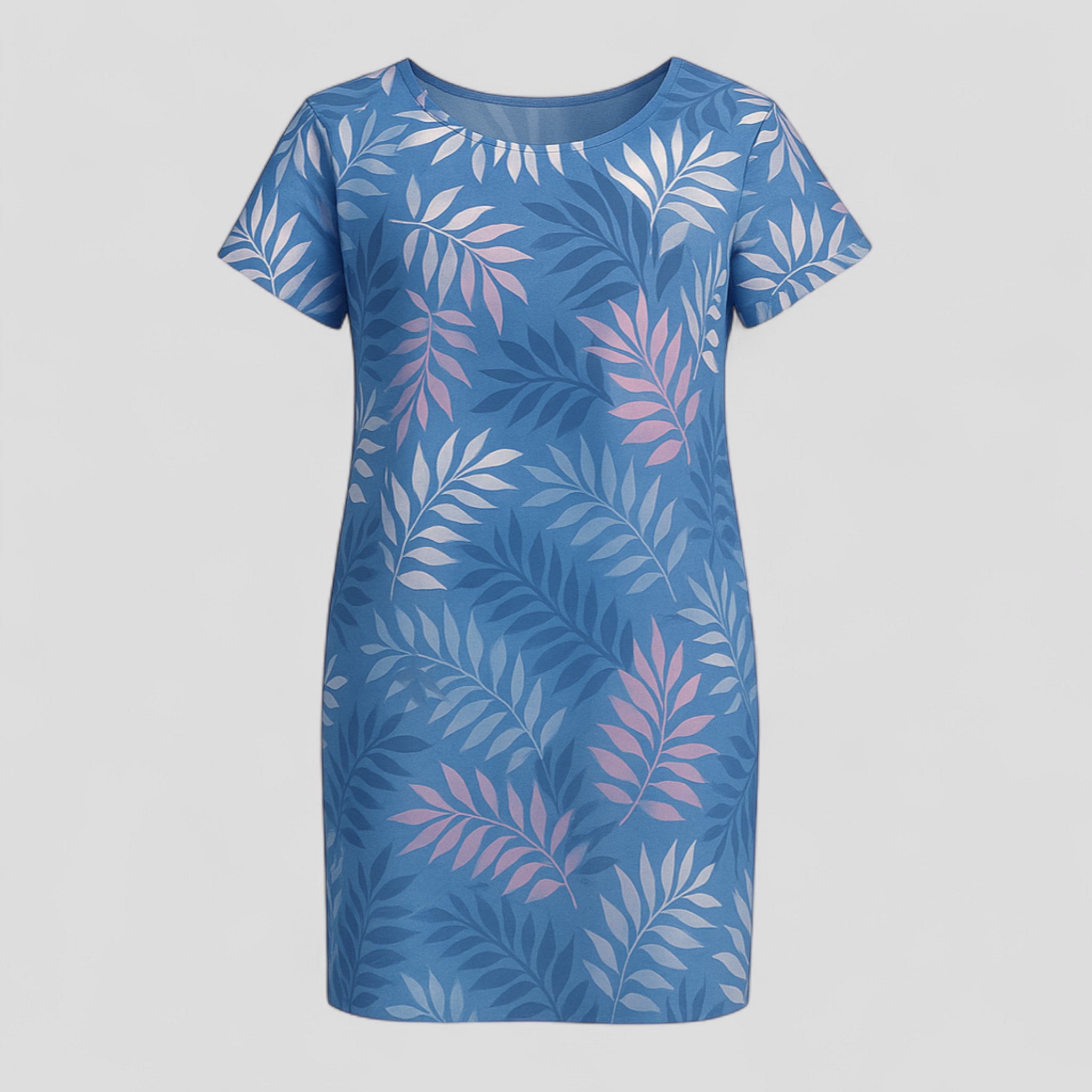 Carmine | Abito Donna Casual Stampa Naturale Comodo - Blu 3 - abbigliamento comodo abito casual abito con stampa abito versatile moda femminile stile informale tessuto traspirante vestibilità ampia vestito estivo - Concept Palermo