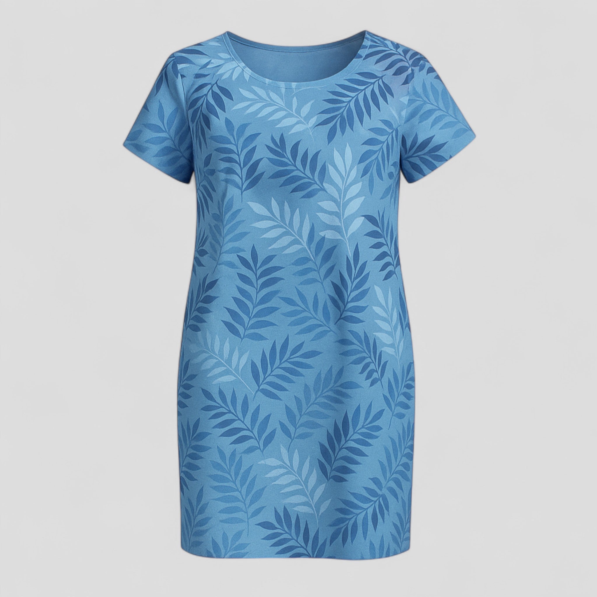 Carmine | Abito Donna Casual Stampa Naturale Comodo - Blu 2 - abbigliamento comodo abito casual abito con stampa abito versatile moda femminile stile informale tessuto traspirante vestibilità ampia vestito estivo - Concept Palermo