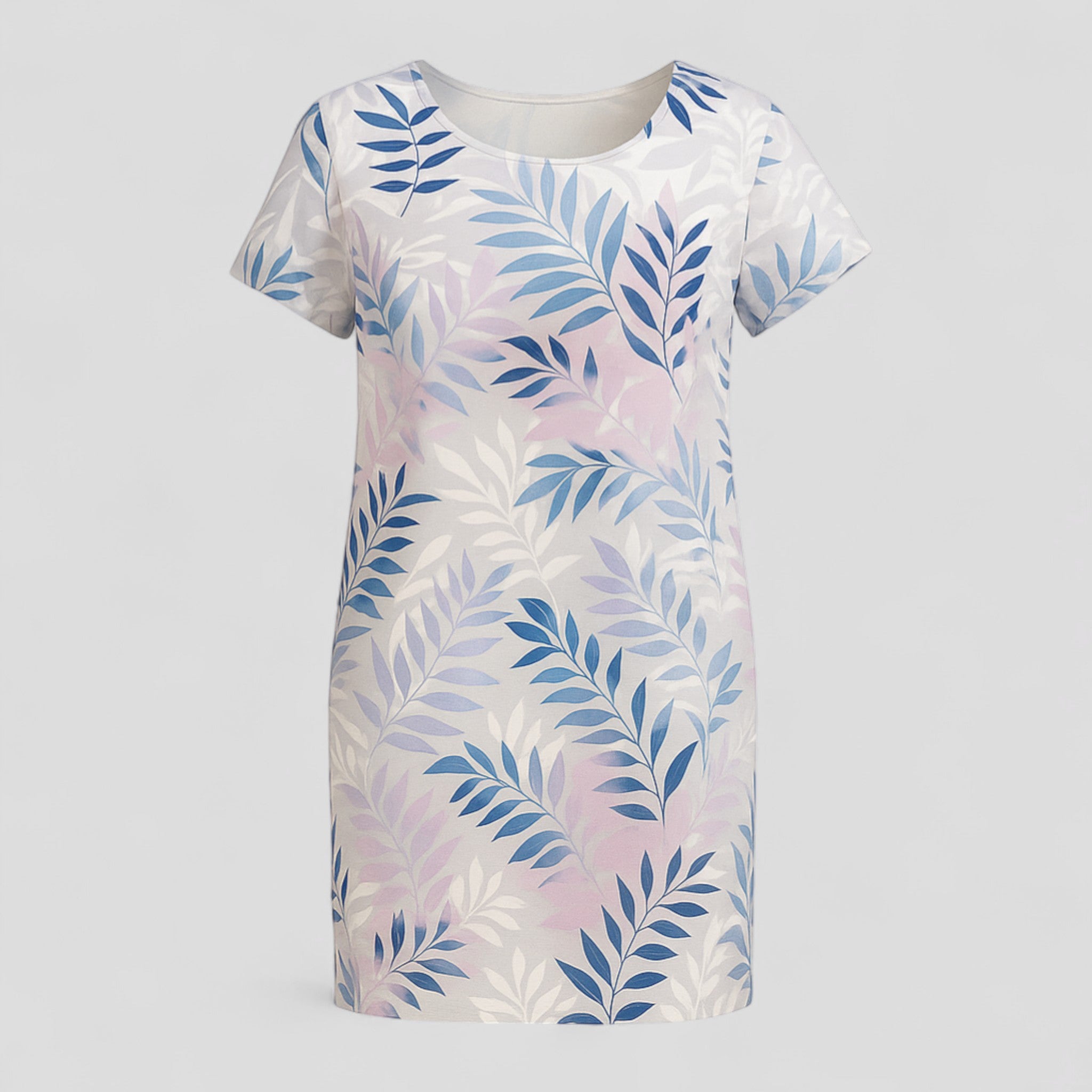 Carmine | Abito Donna Casual Stampa Naturale Comodo - Bianco 3 - abbigliamento comodo abito casual abito con stampa abito versatile moda femminile stile informale tessuto traspirante vestibilità ampia vestito estivo - Concept Palermo