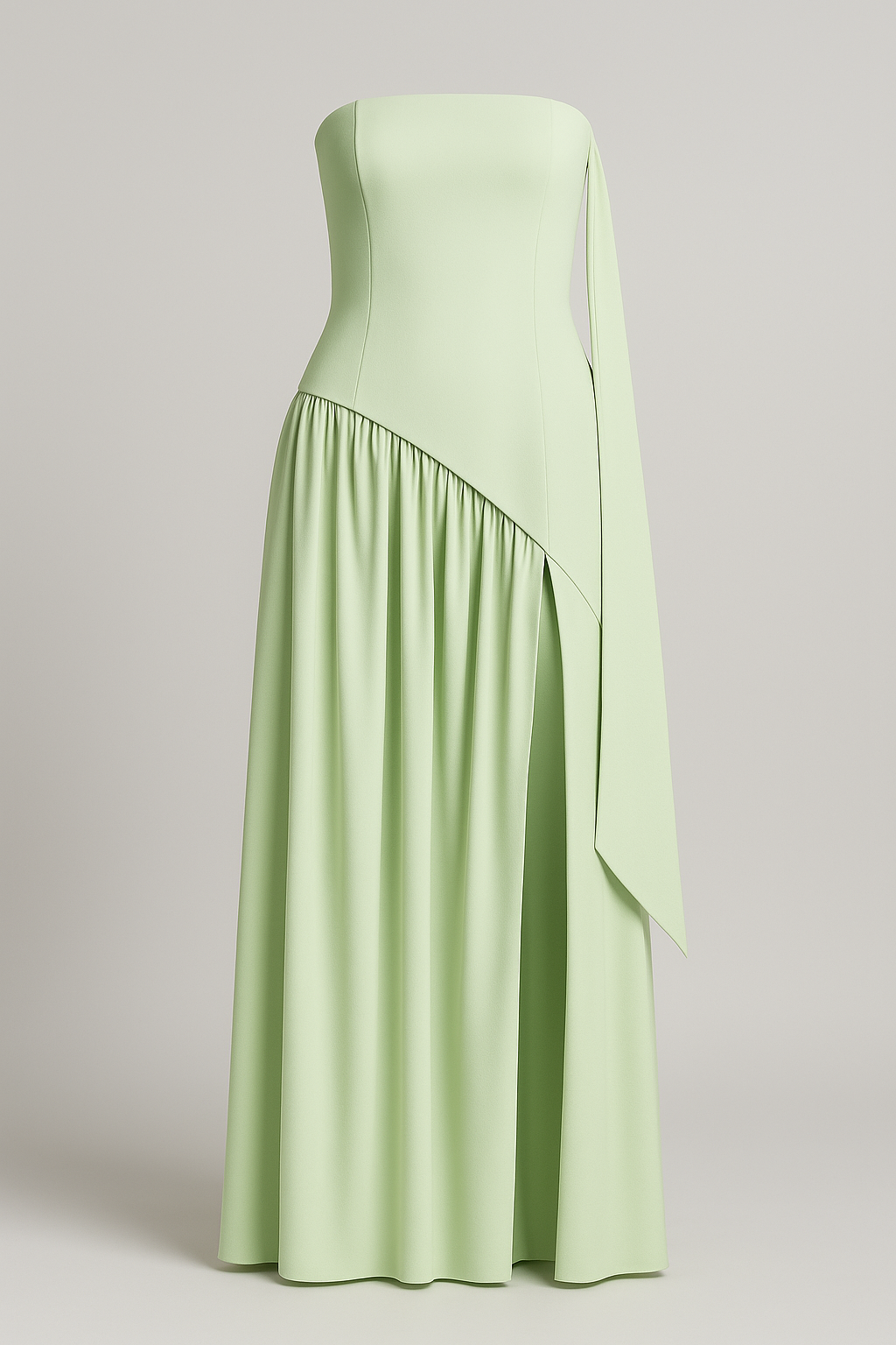 Maliyah | Abito elegante con scollo dritto e spacco laterale