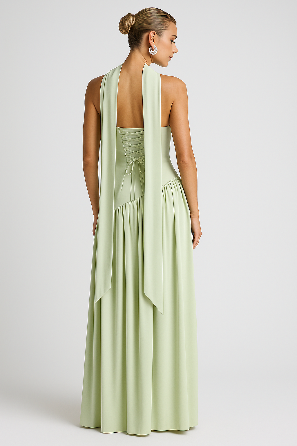 Maliyah | Abito elegante con scollo dritto e spacco laterale