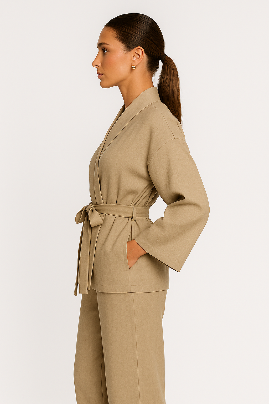Lina | Kimono in lino con cintura - - clothing outfit topwear trouser women - Concept Palermo