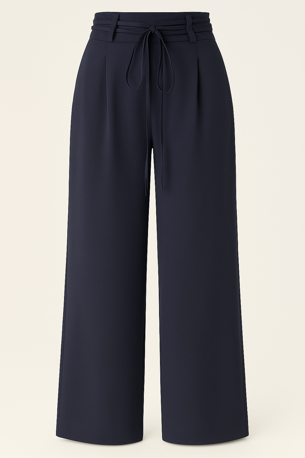 Luna | Pantaloni palazzo a vita alta con lacci – Eleganza e comodità - Blu scuro - suits and pants - Concept Palermo