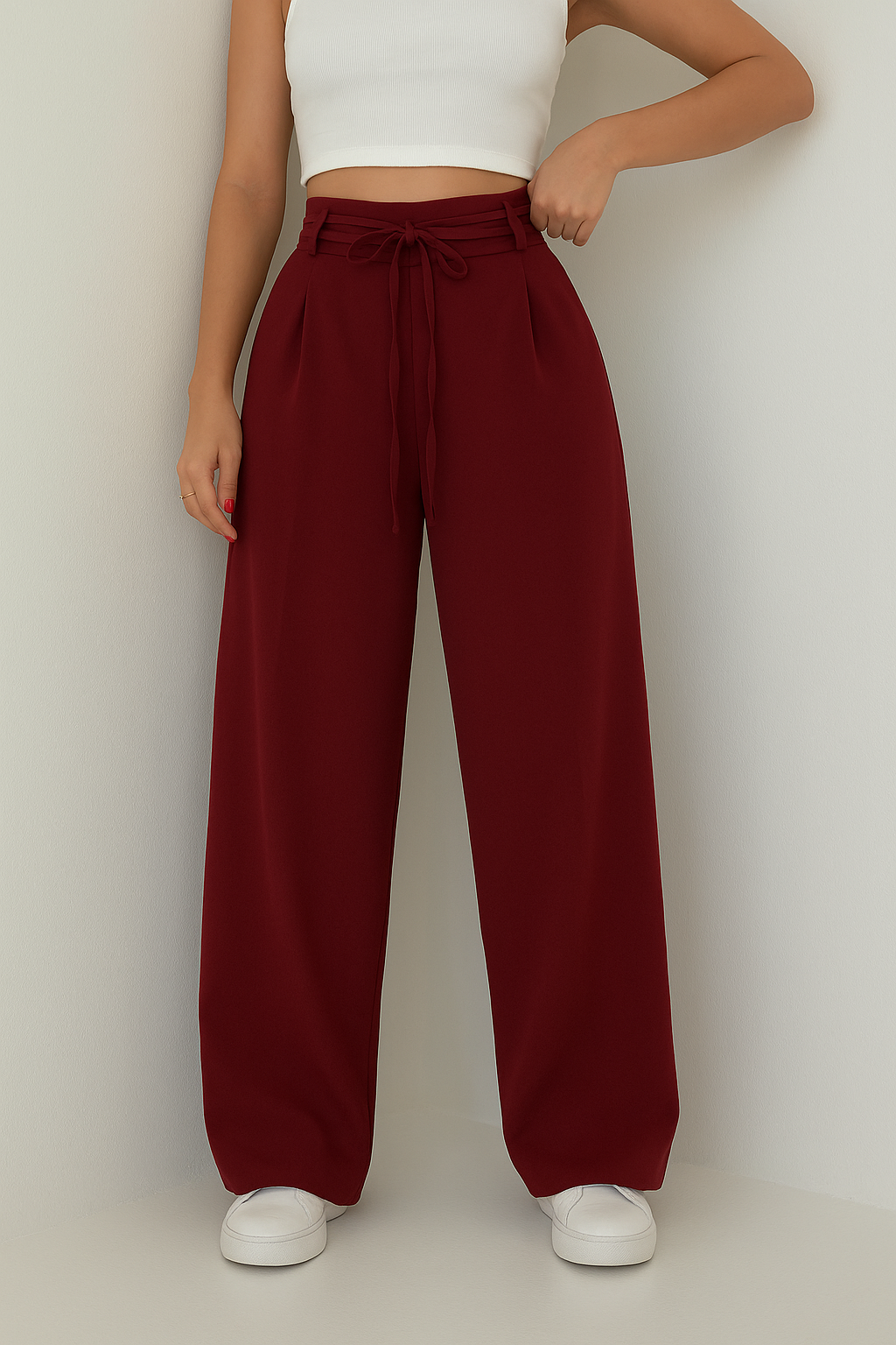 Luna | Pantaloni palazzo a vita alta con lacci – Eleganza e comodità - - suits and pants - Concept Palermo