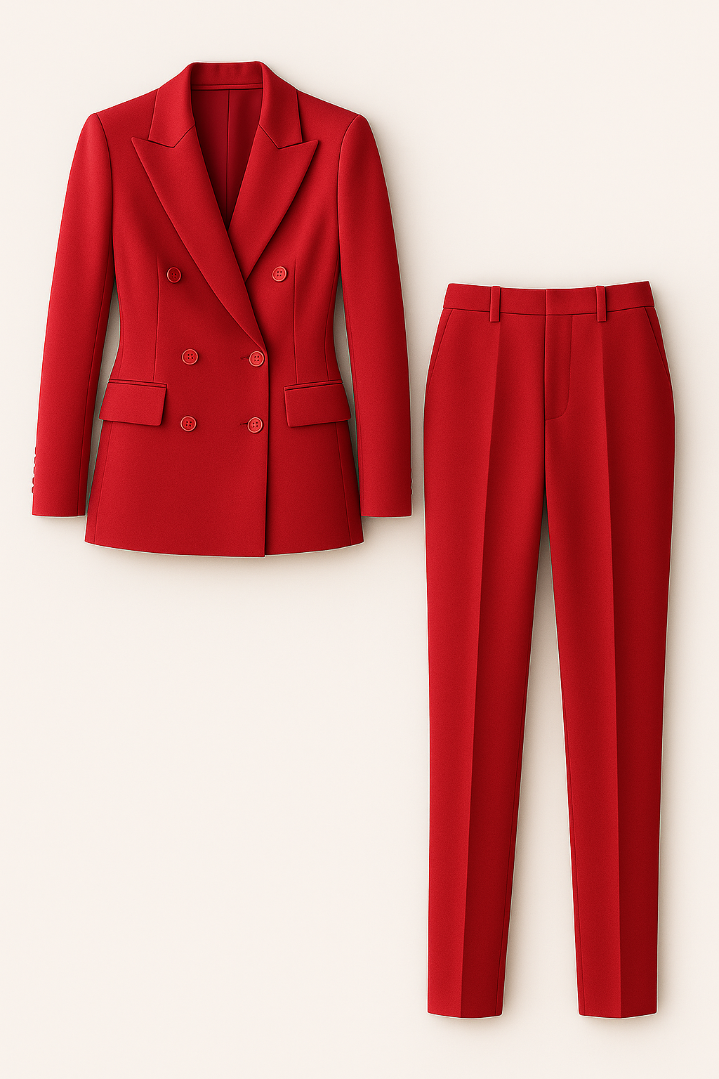 Madison | Completo elegante – Blazer doppiopetto con pantaloni slim fit - Rosso - suits and pants - Concept Palermo