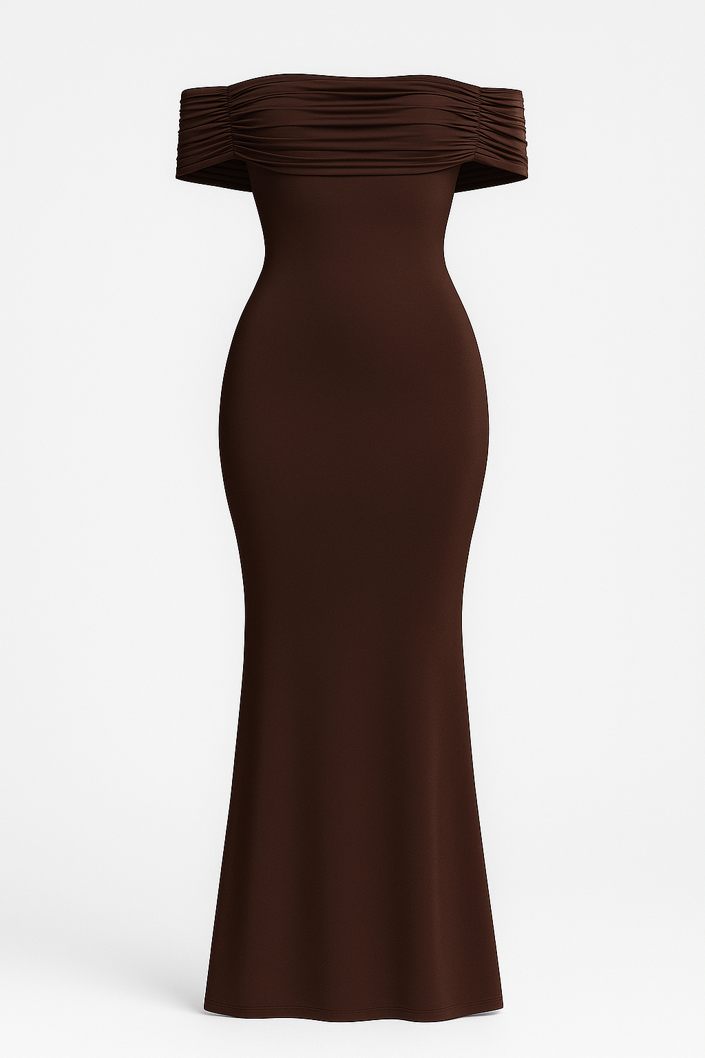 Livia | Elegante abito lungo con spalle scoperte e schiena scoperta - Cioccolato - Dresses female dress - Concept Palermo