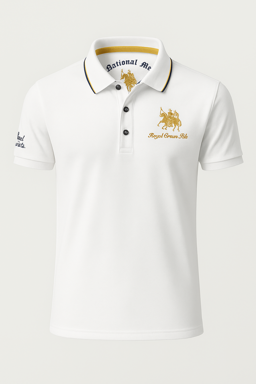 Valerio | Polo elegante con dettagli ricamati a contrasto - Bianco - men's polo men's polo shirt polo shirts & polos Shirts und Polos - Concept Palermo
