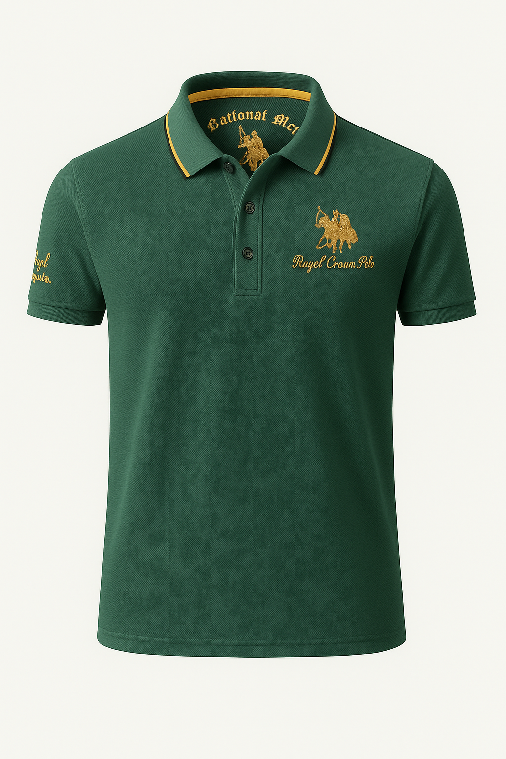 Valerio | Polo elegante con dettagli ricamati a contrasto - Verde - men's polo men's polo shirt polo shirts & polos Shirts und Polos - Concept Palermo