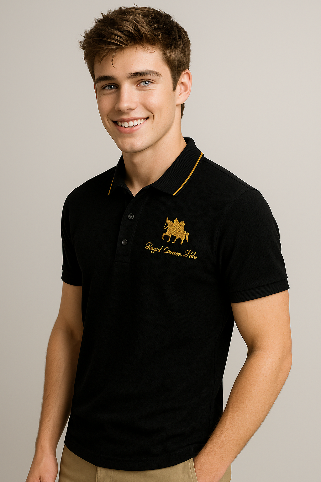 Valerio | Polo elegante con dettagli ricamati a contrasto - - men's polo men's polo shirt polo shirts & polos Shirts und Polos - Concept Palermo