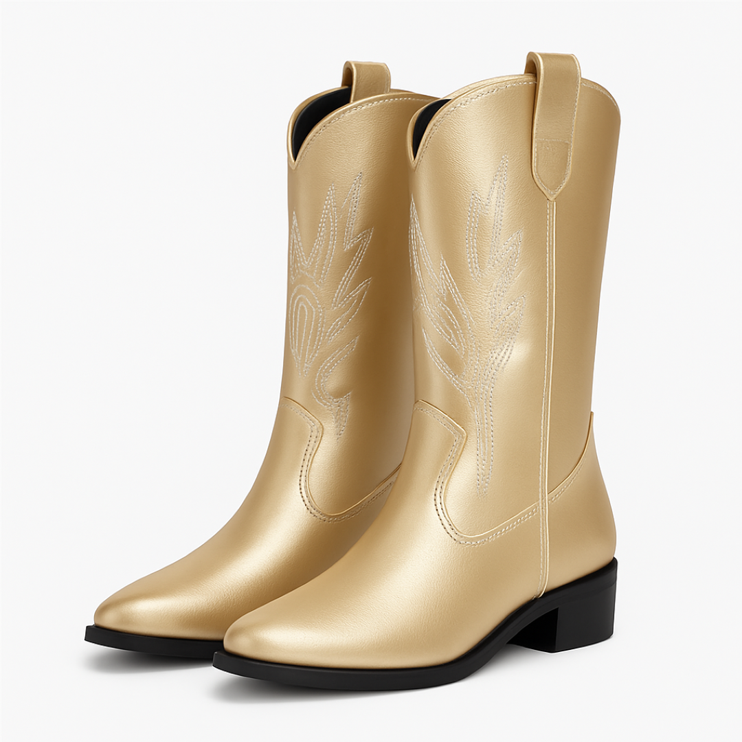 Rosana | Stivali da cowboy metallizzati - Oro - Accessoires Dames Laarzen Schoenen - Concept Palermo