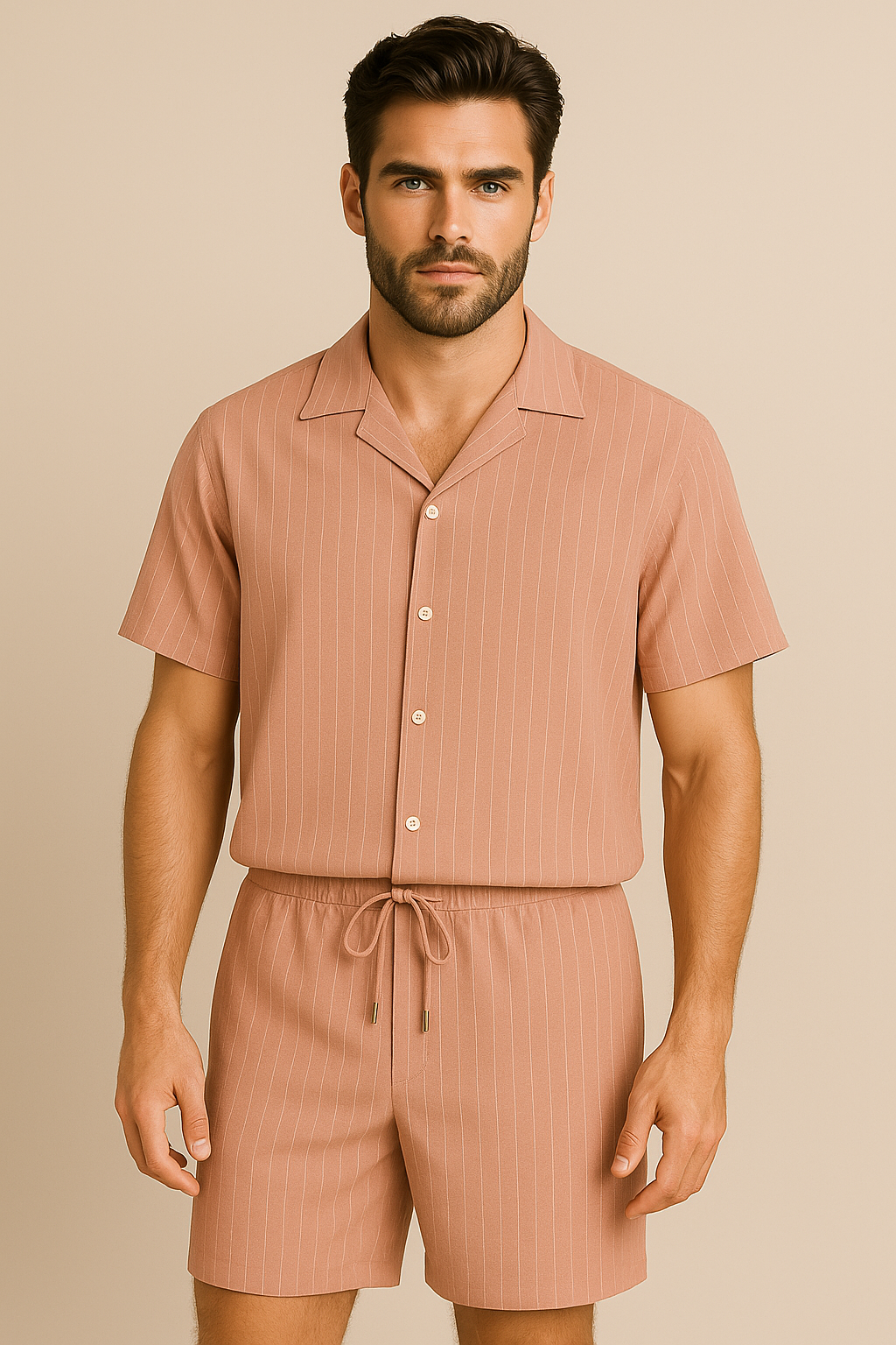 Jenson | Completo Estivo in Tessuto Rigato con Camicia e Pantaloni Coordinati - - mansuit suits suits and pants - Concept Palermo
