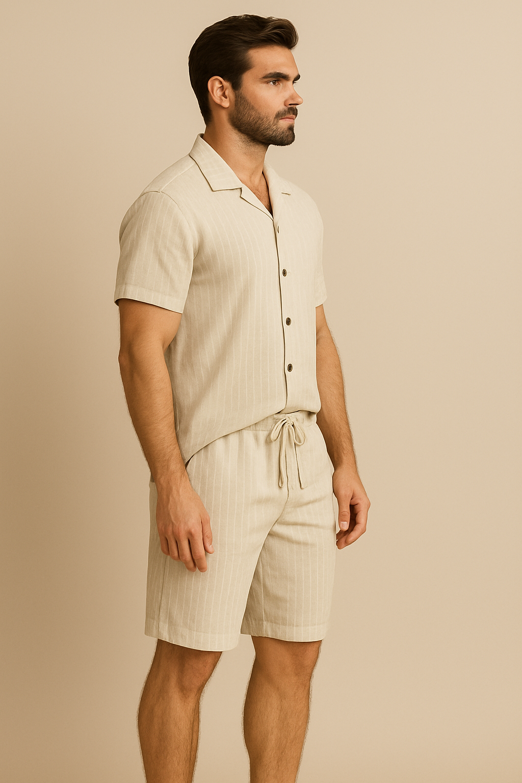 Jenson | Completo Estivo in Tessuto Rigato con Camicia e Pantaloni Coordinati - - mansuit suits suits and pants - Concept Palermo