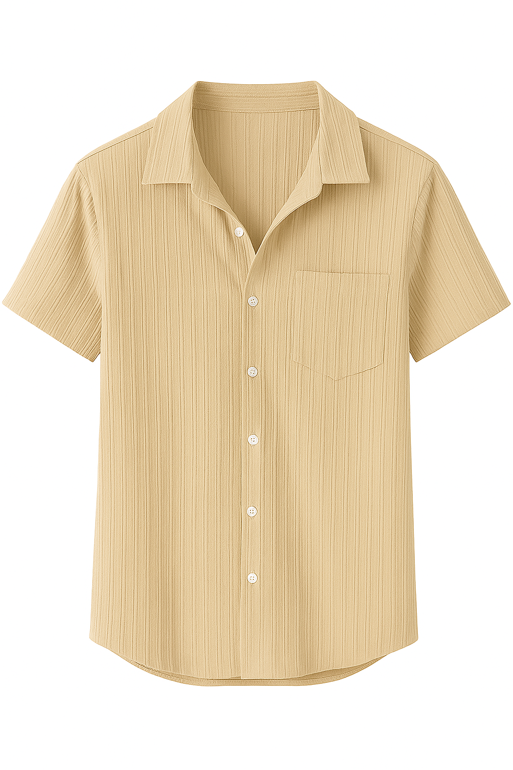 Marco | Camicia Estiva a Coste con Colletto Aperto - Cachi - men's polo men's polo shirt polo shirts & polos - Concept Palermo
