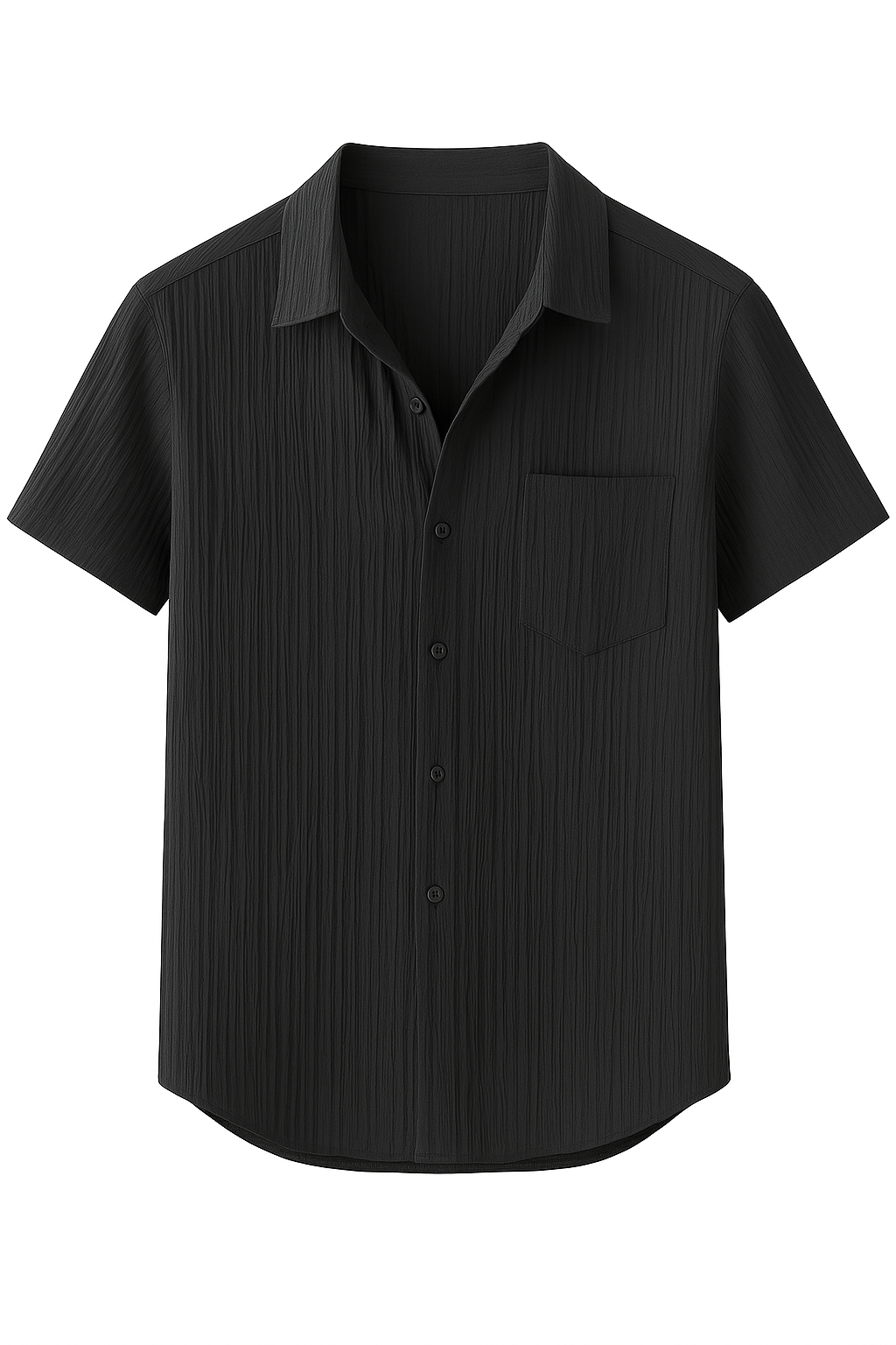 Marco | Camicia Estiva a Coste con Colletto Aperto - Nero - men's polo men's polo shirt polo shirts & polos - Concept Palermo